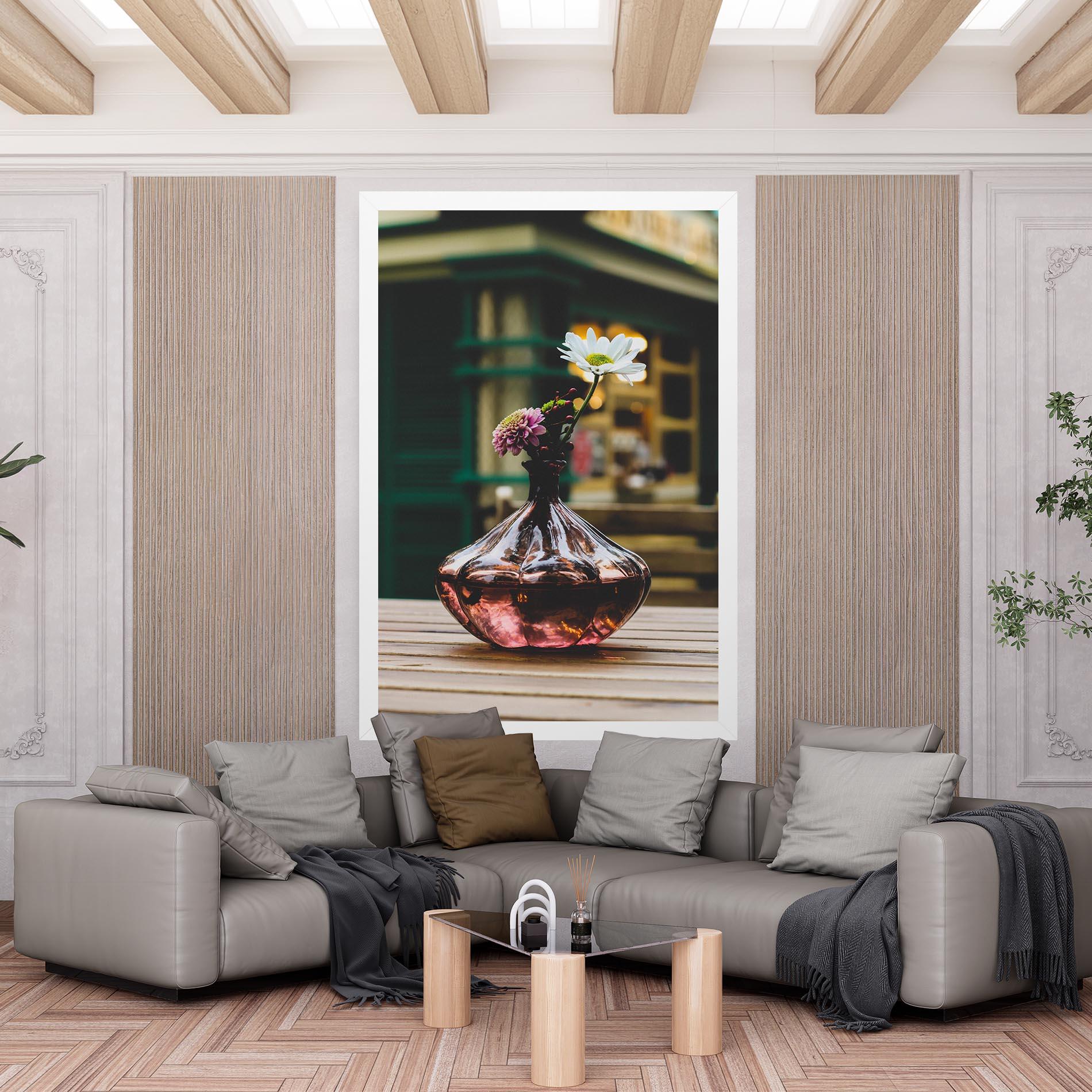 Leinwandbild Pink Vase Flower mockup 6