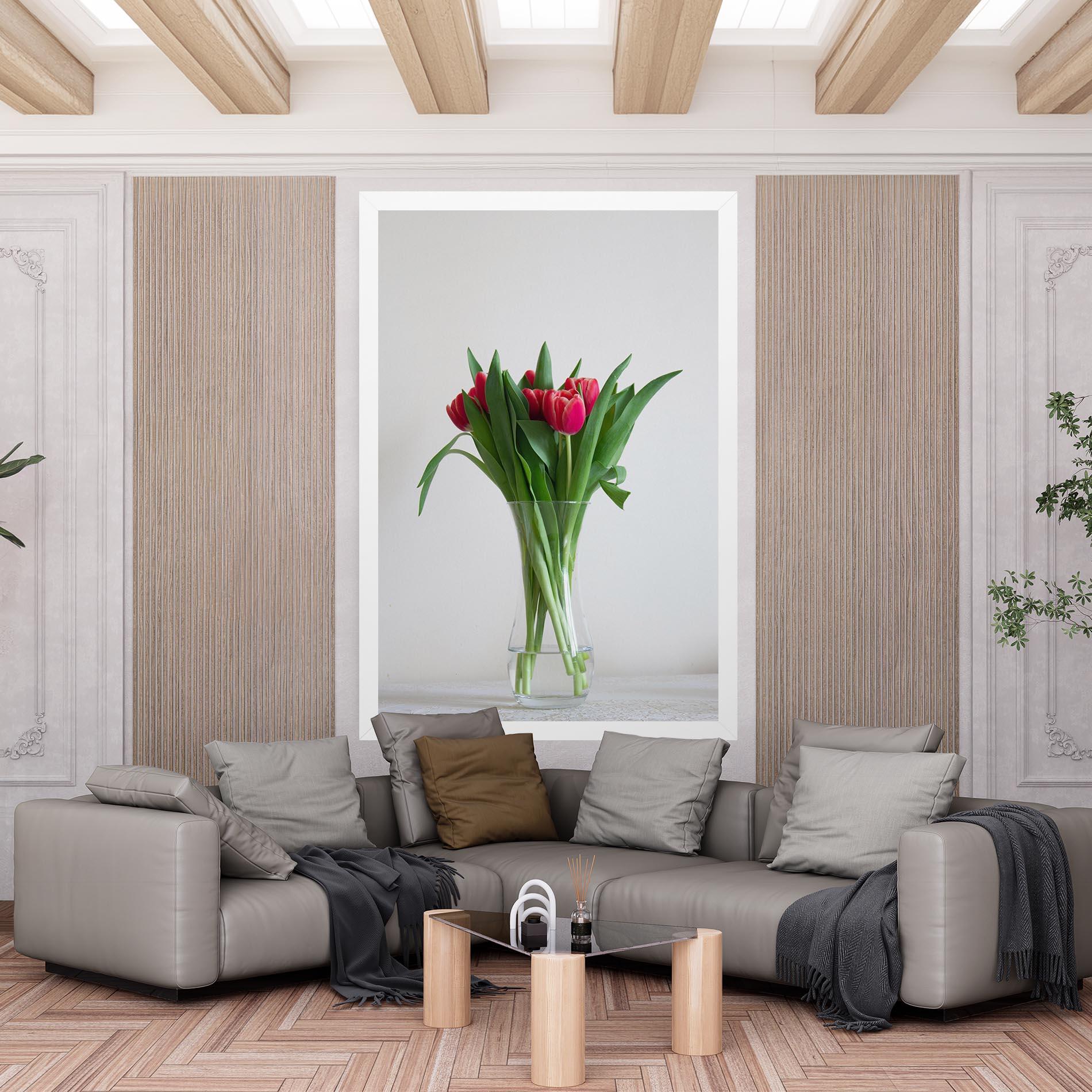 Leinwandbild Pretty Tulips Vase mockup 6