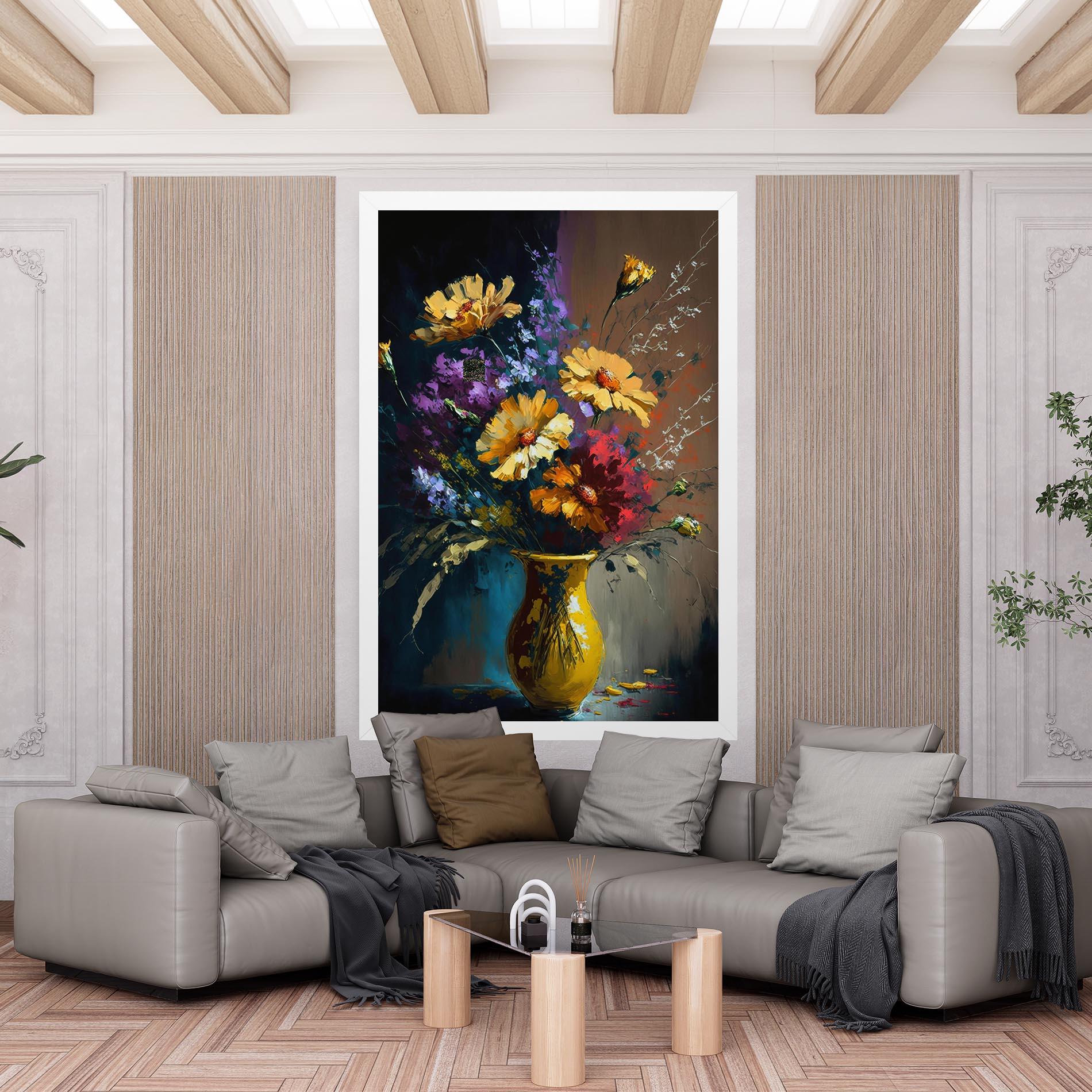 Leinwandbild Yellow Art Vase mockup 6