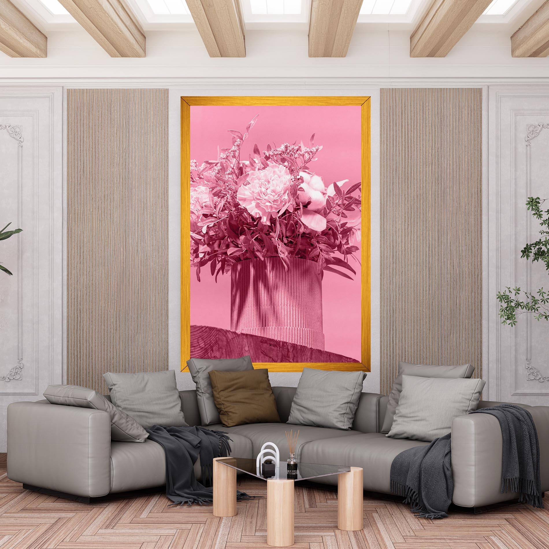 Leinwandbild Pink Light Vase mockup 6