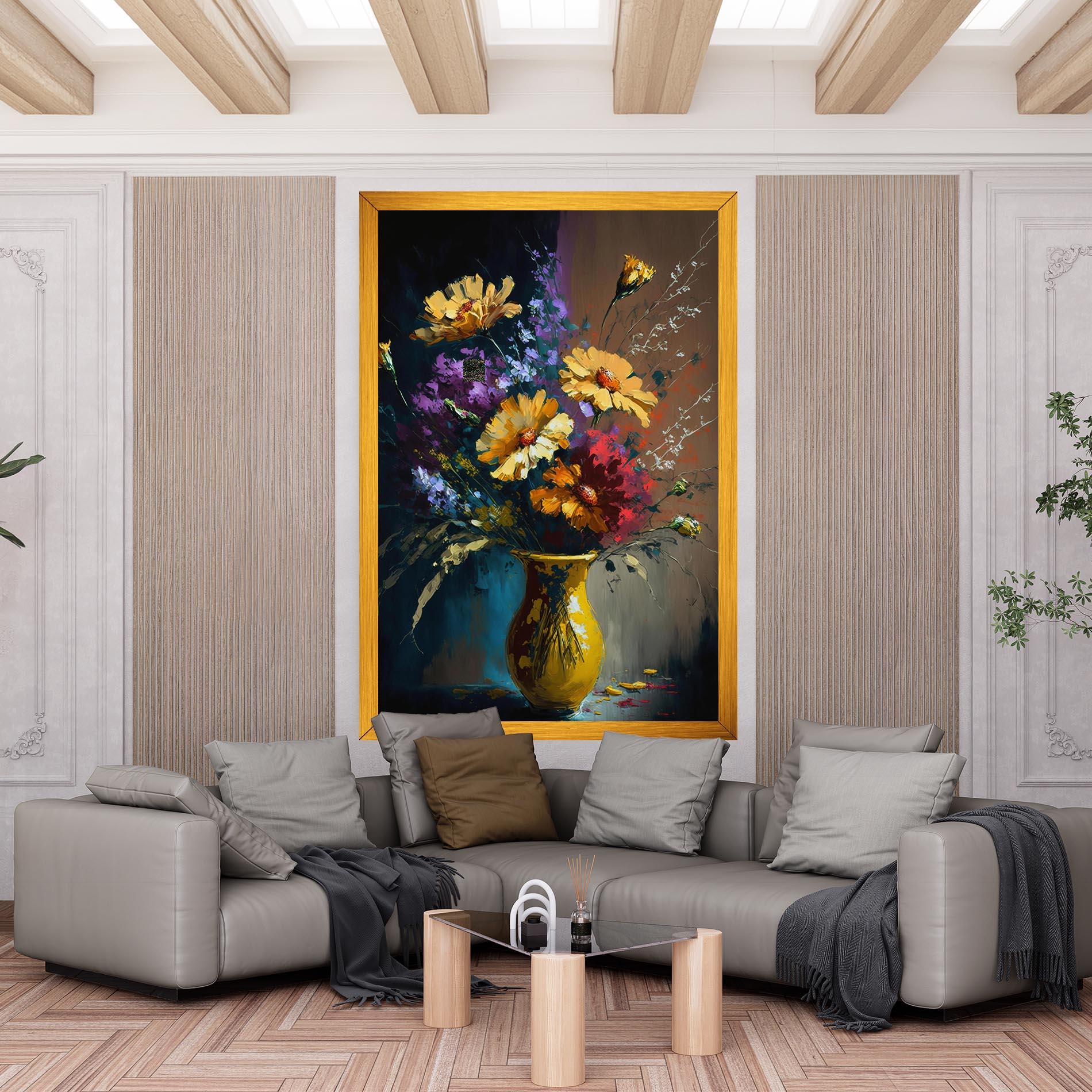 Leinwandbild Yellow Art Vase mockup 6