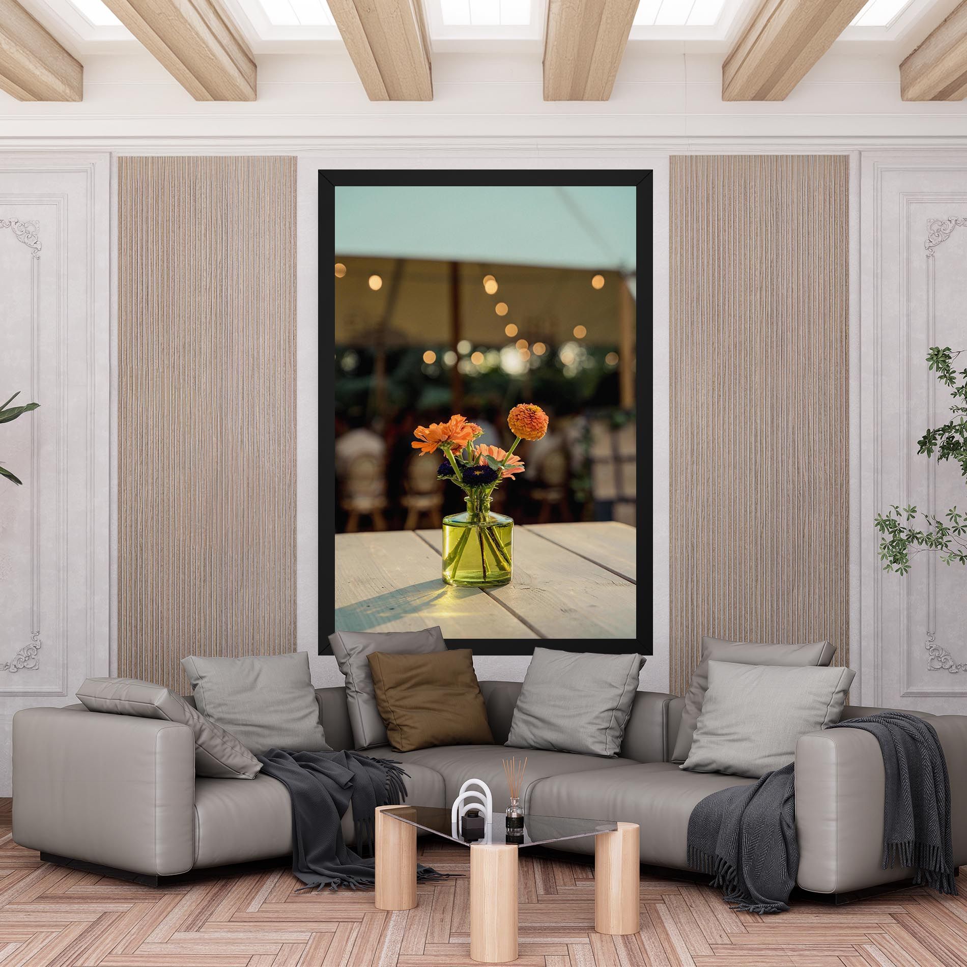 Orange Flowers Vase mockup 6