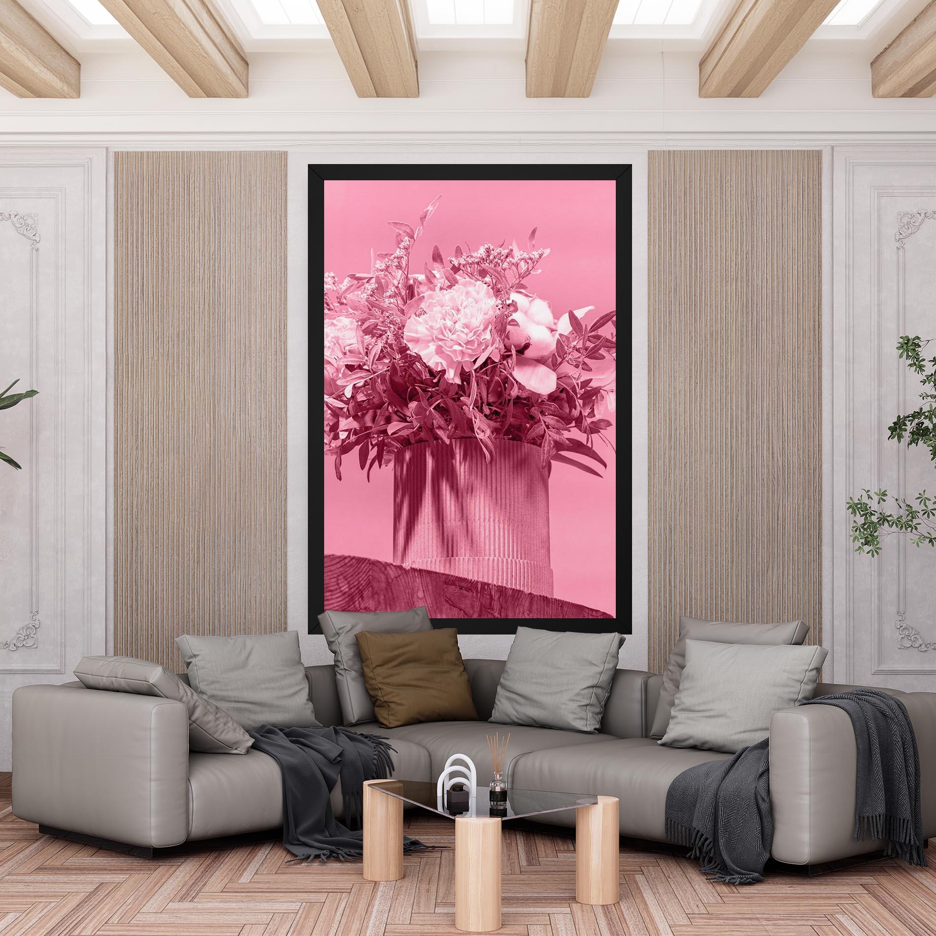 Leinwandbild Pink Light Vase mockup 6