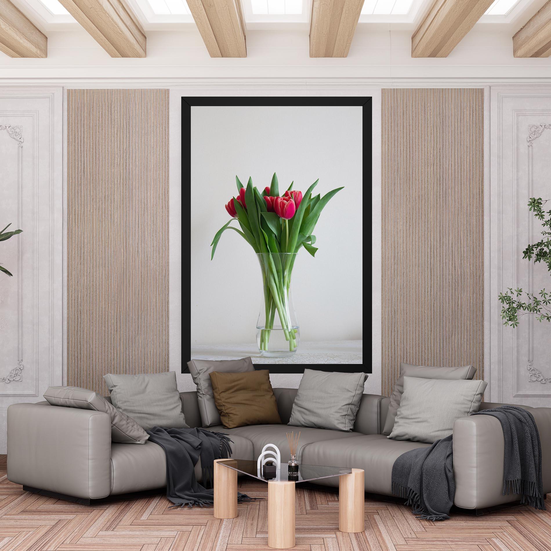 Leinwandbild Pretty Tulips Vase mockup 6