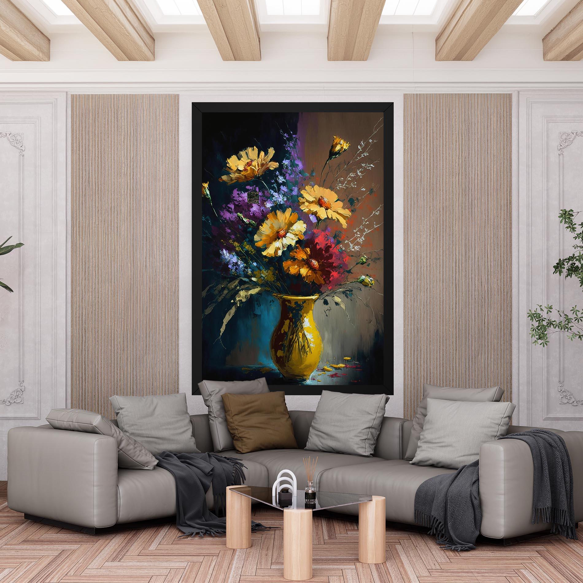Leinwandbild Yellow Art Vase mockup 6
