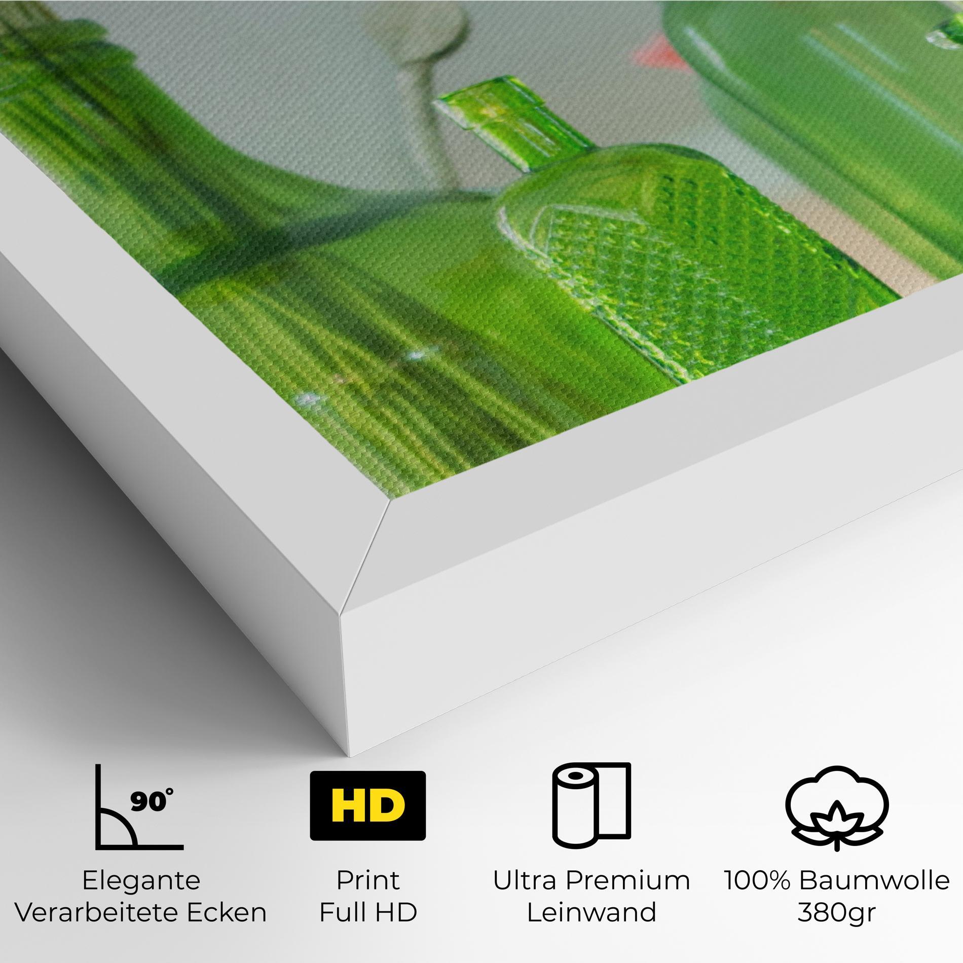 Leinwandbild Green Vase Flowers mockup 4