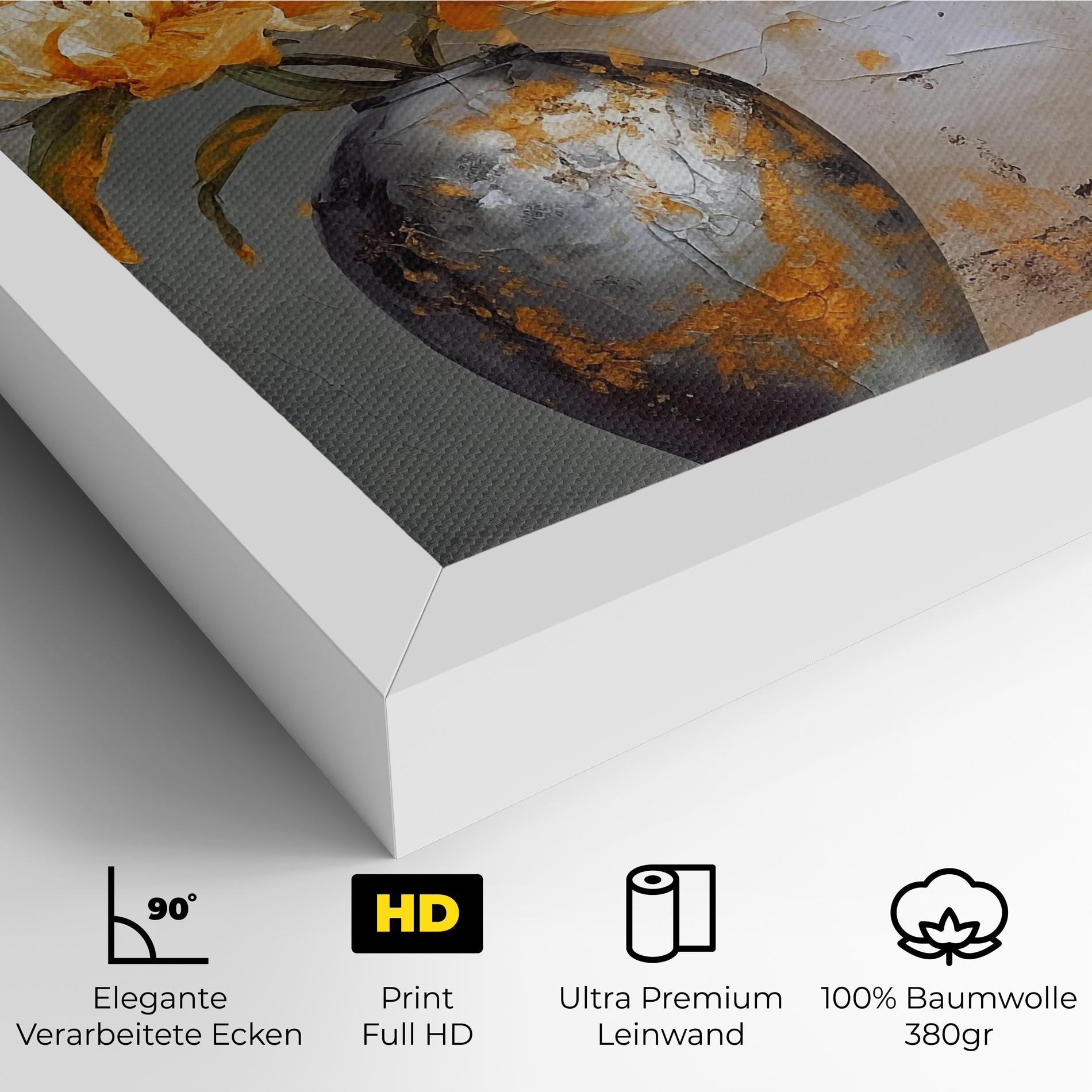 Leinwandbild Grey Painting Vase mockup 4