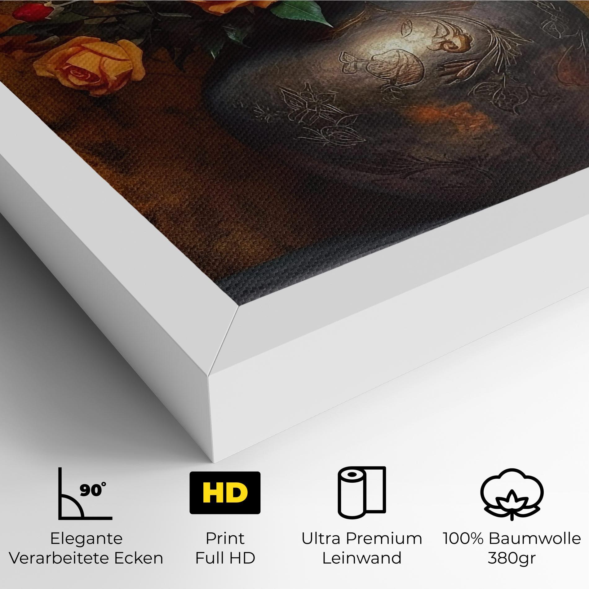 Leinwandbild Orange Vintage Vase mockup 4