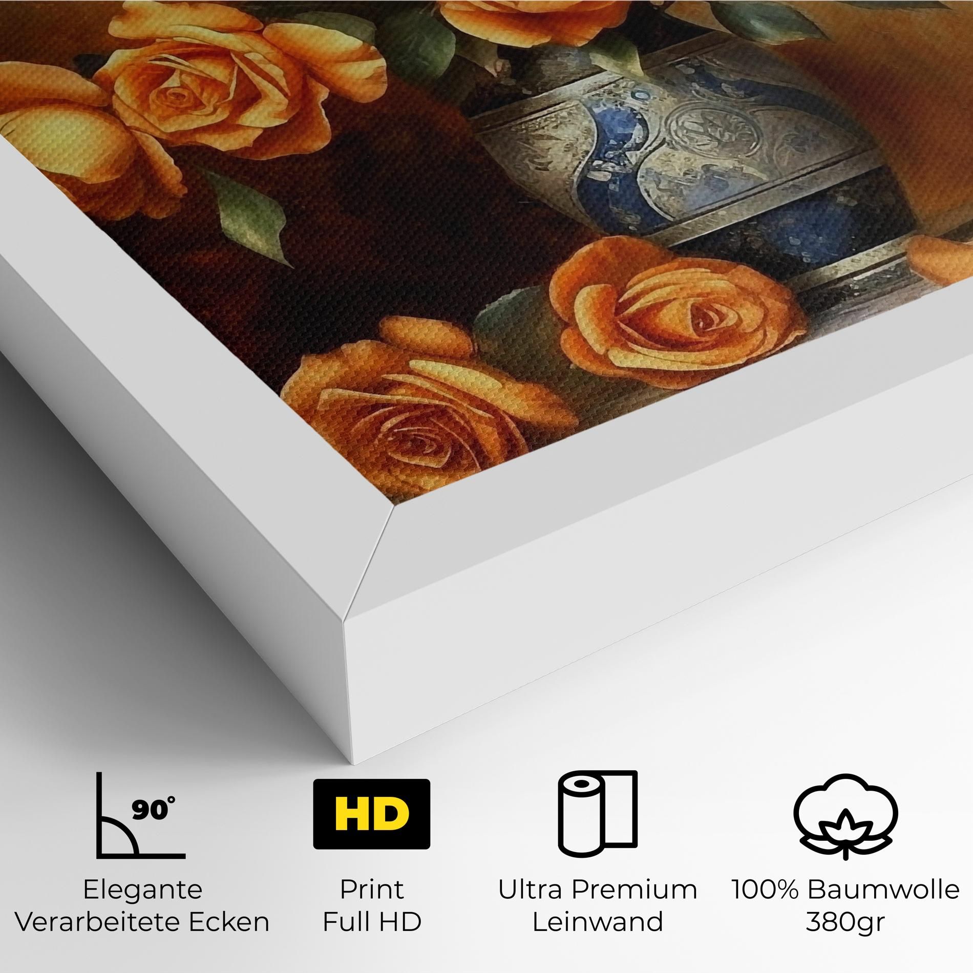Pretty Orange Rose Vase mockup 4