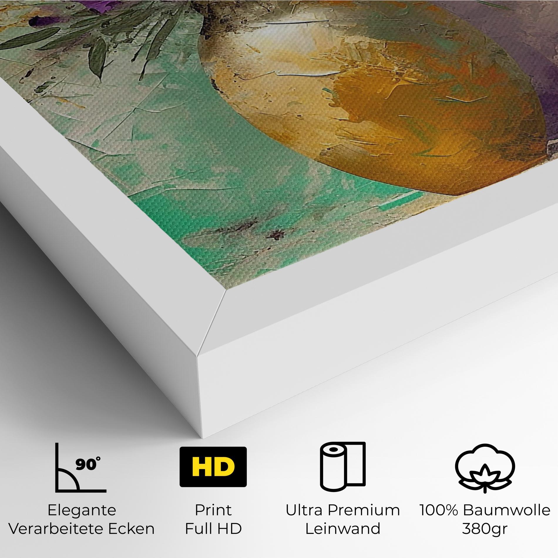 Leinwandbild Purple Orange Plant Vase mockup 4