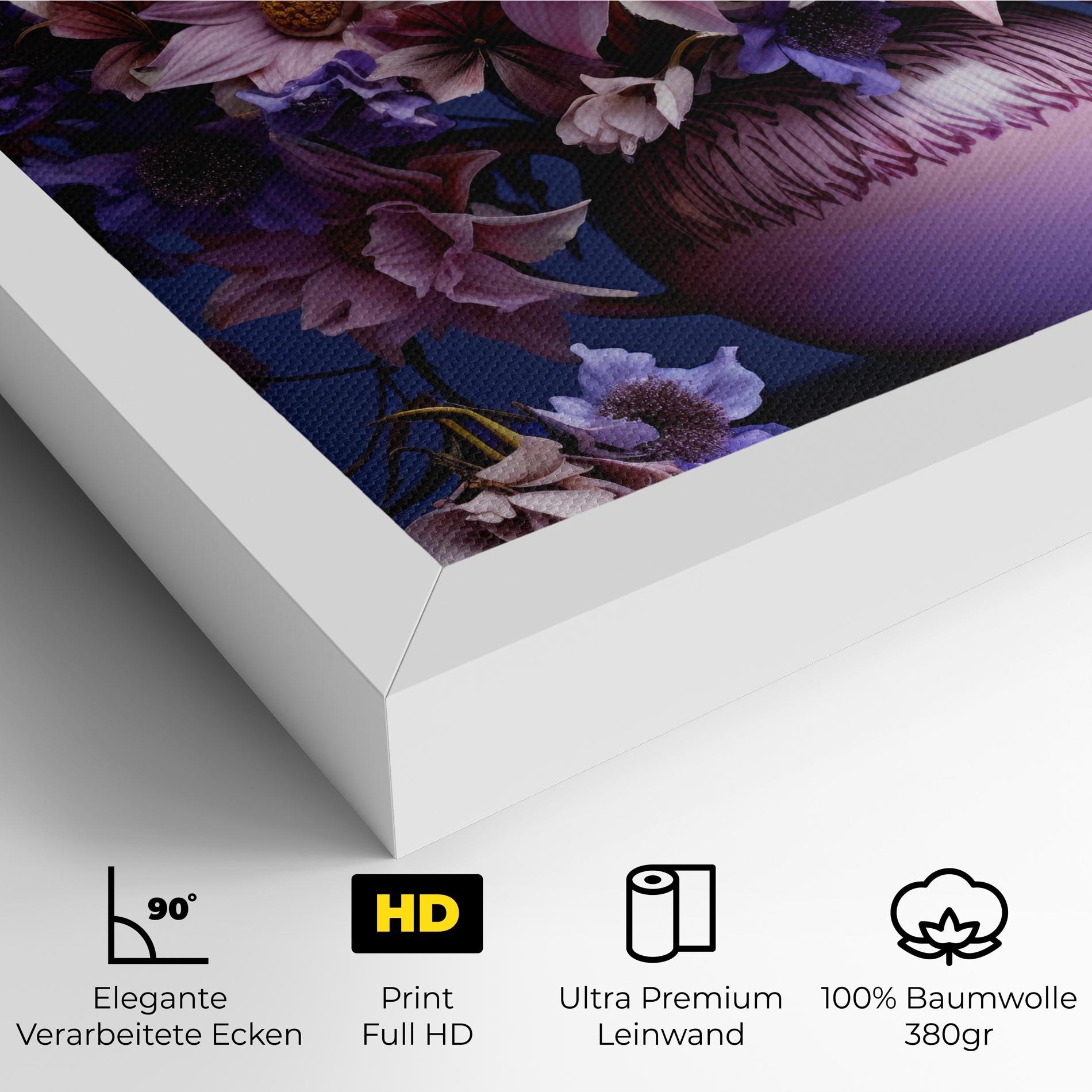 Leinwandbild Purple Vase Flowers mockup 4