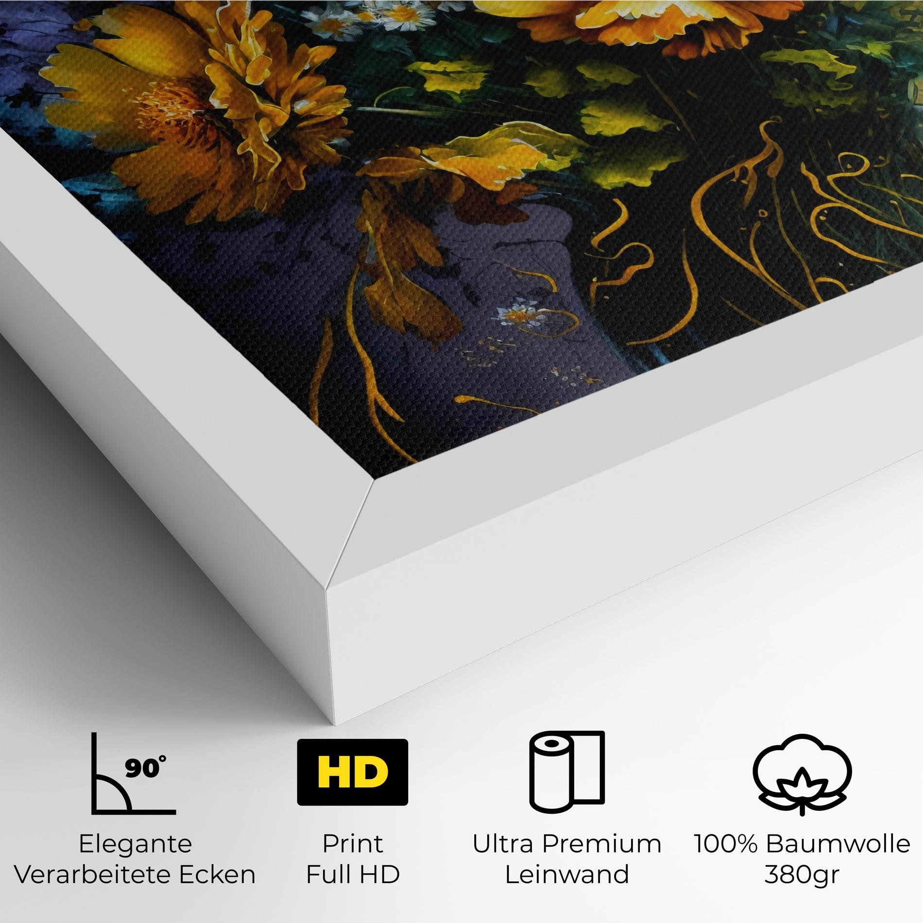 Leinwandbild Yellow Flower Art Vase mockup 4