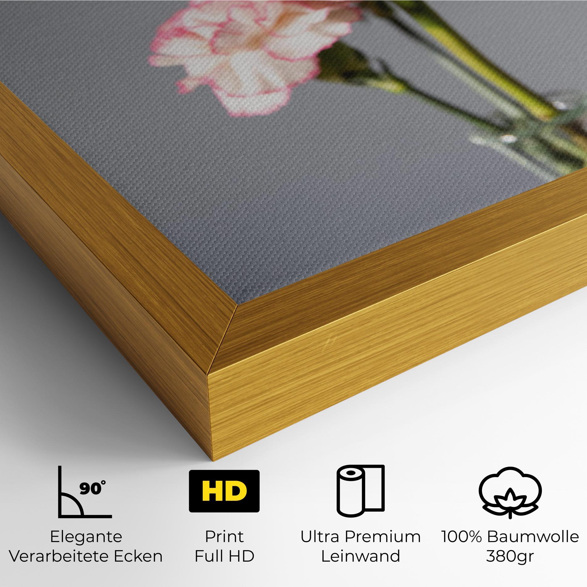 Leinwandbild Big Pink Rose Vase mockup 4