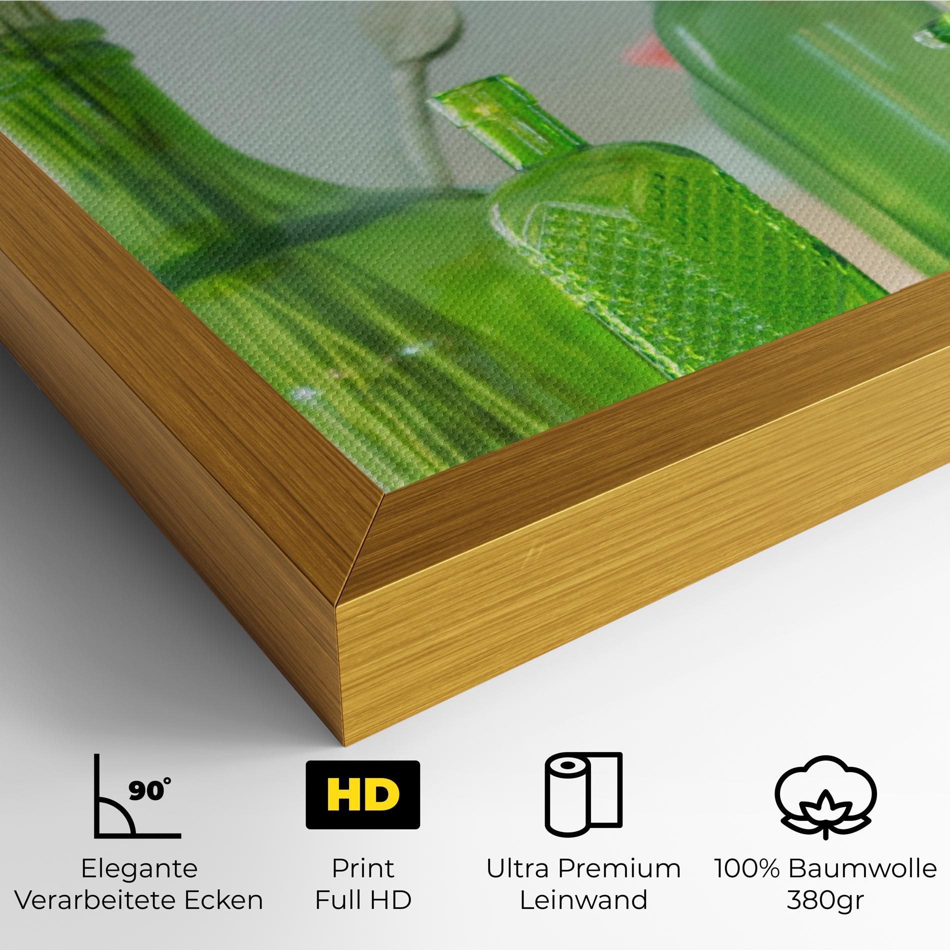 Leinwandbild Green Vase Flowers mockup 4