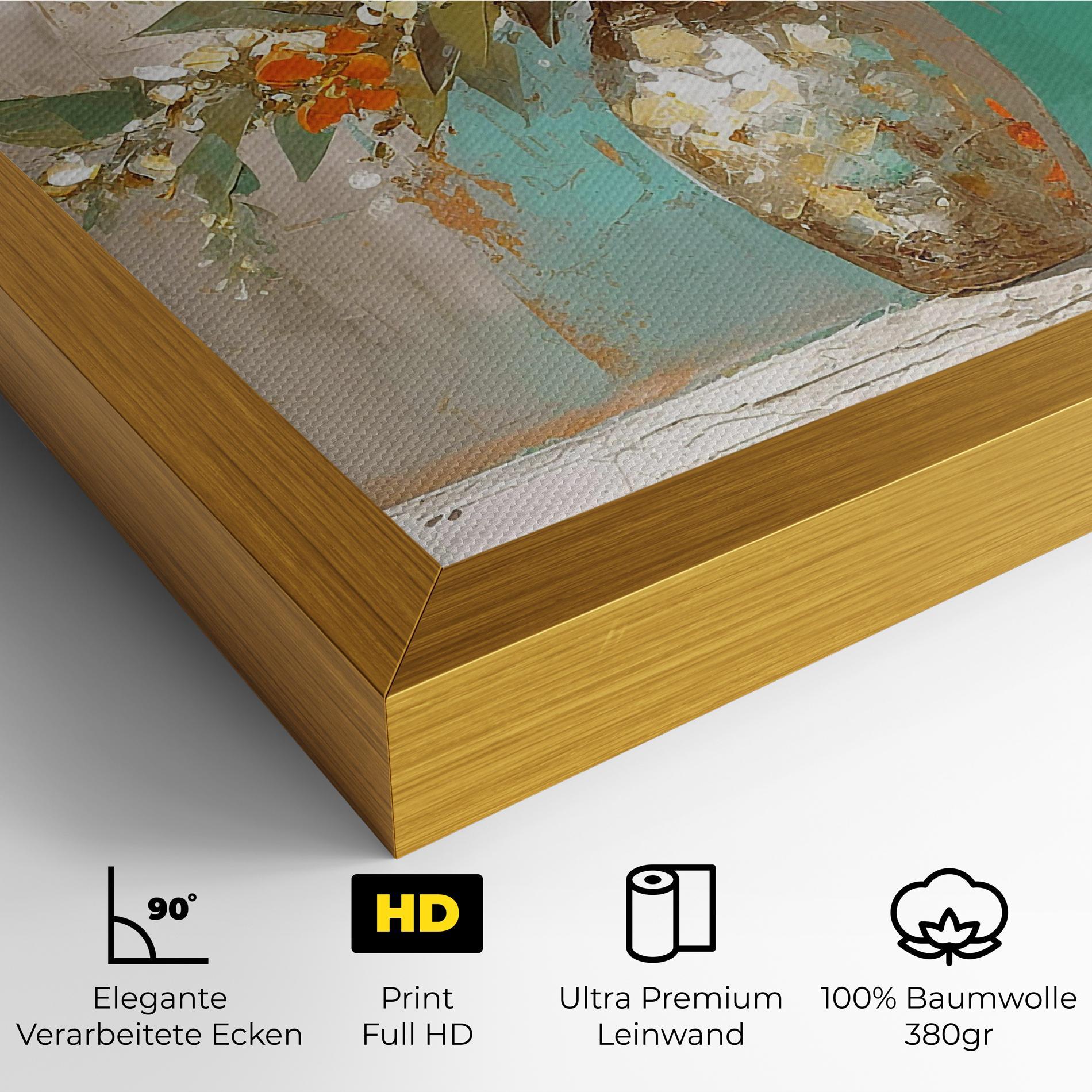 Leinwandbild Grey Vase Orange mockup 4