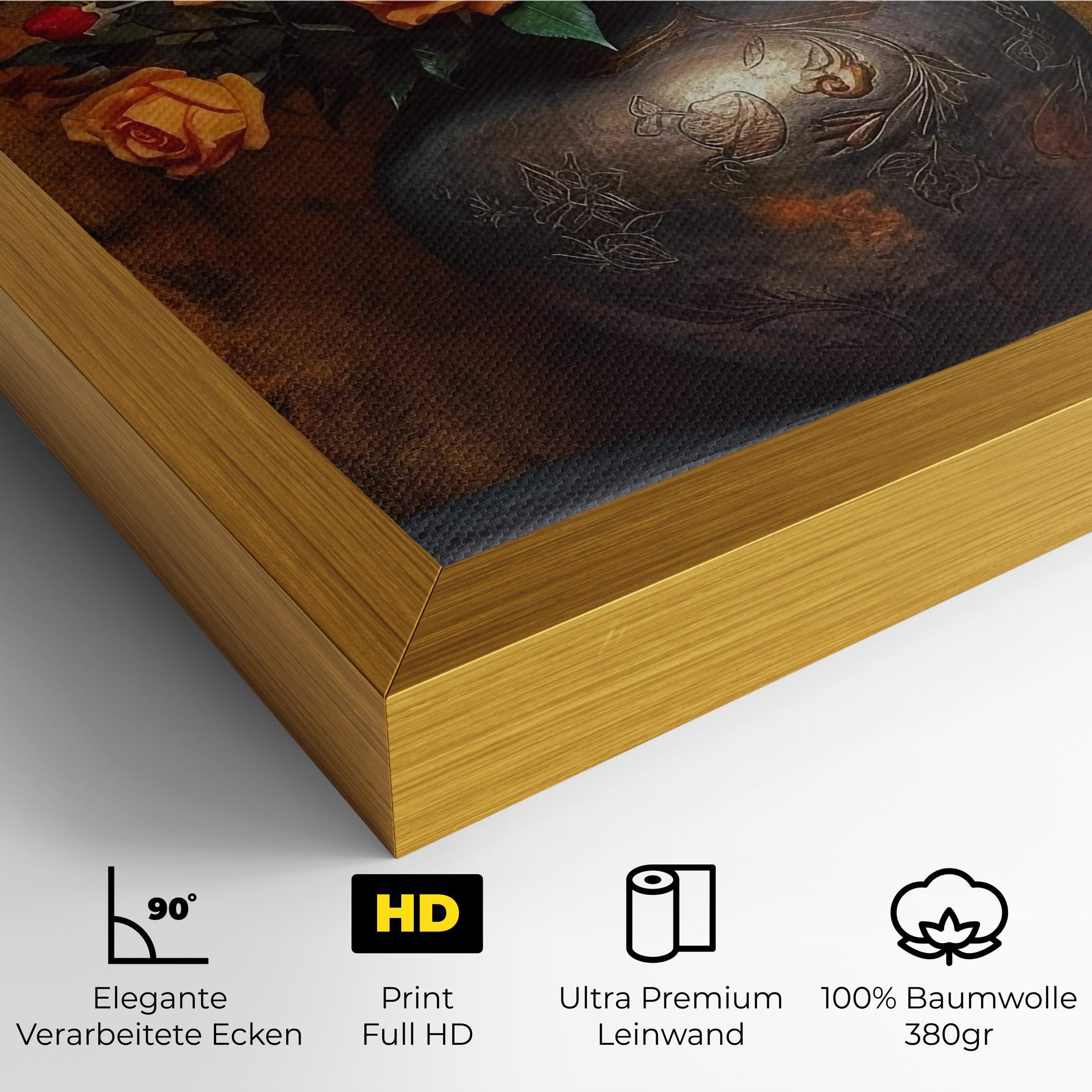 Leinwandbild Orange Vintage Vase mockup 4