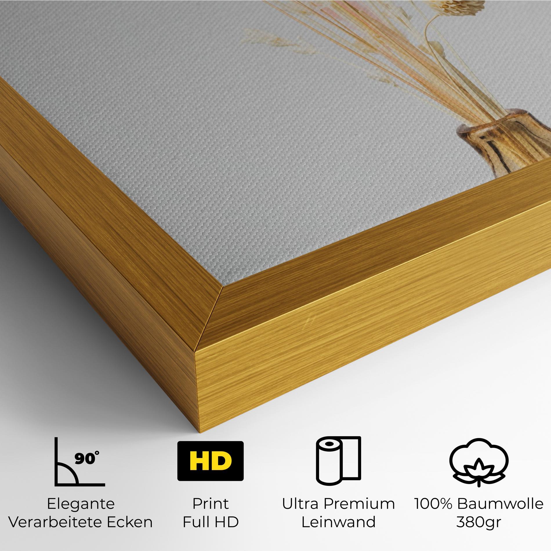 Leinwandbild Pink Cream Flower Vase mockup 4