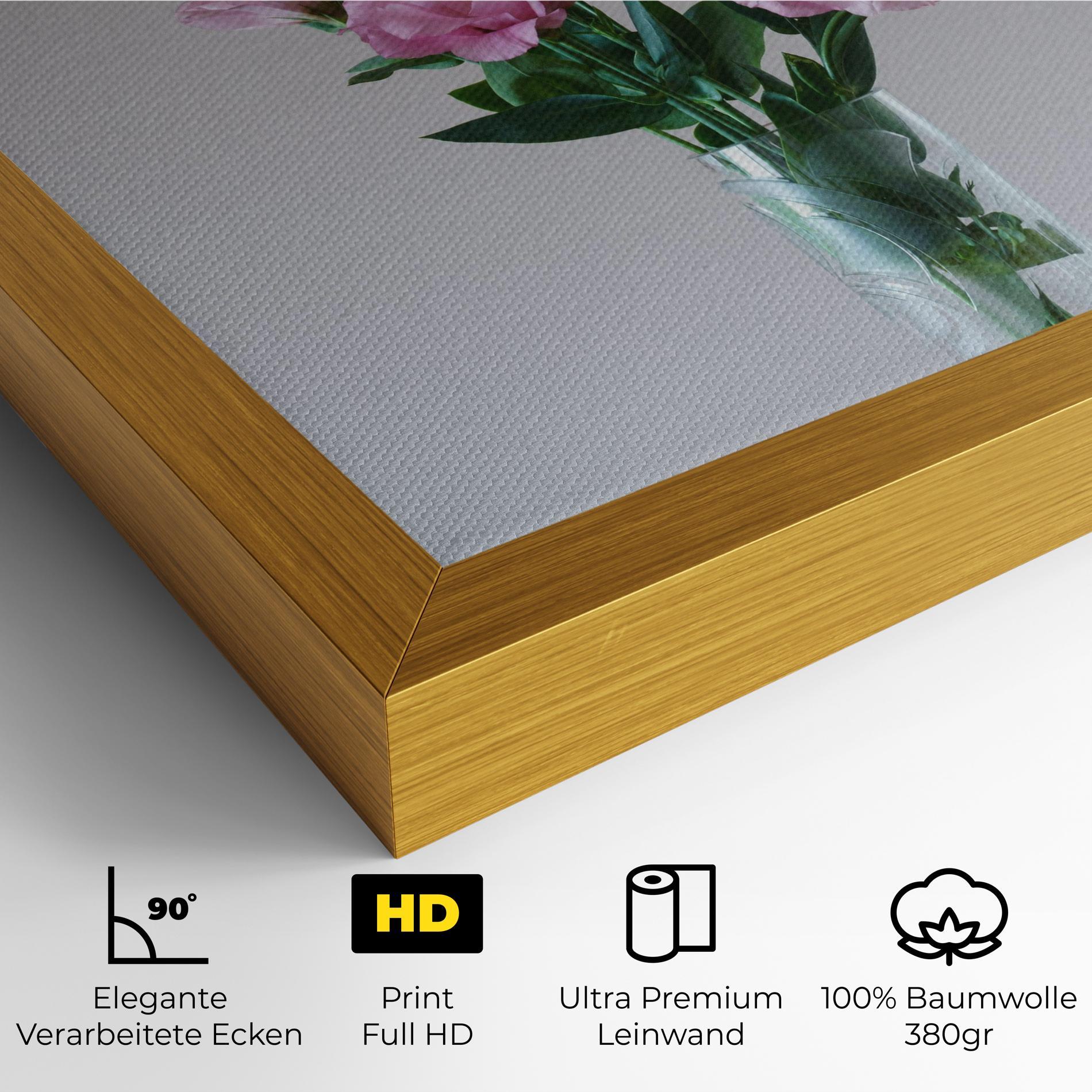 Leinwandbild Pretty Pink Flower Vase mockup 4