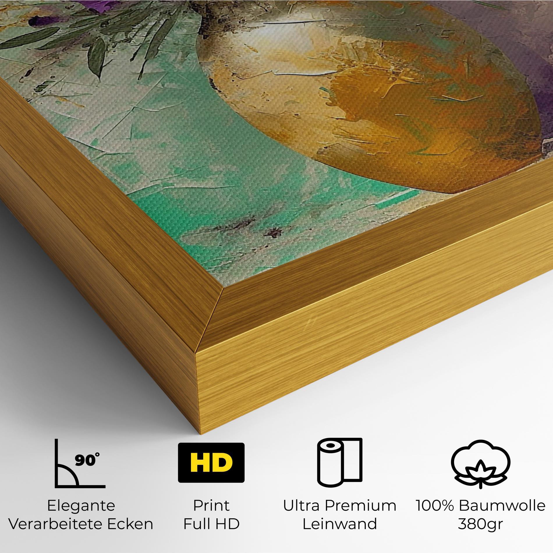 Leinwandbild Purple Orange Plant Vase mockup 4