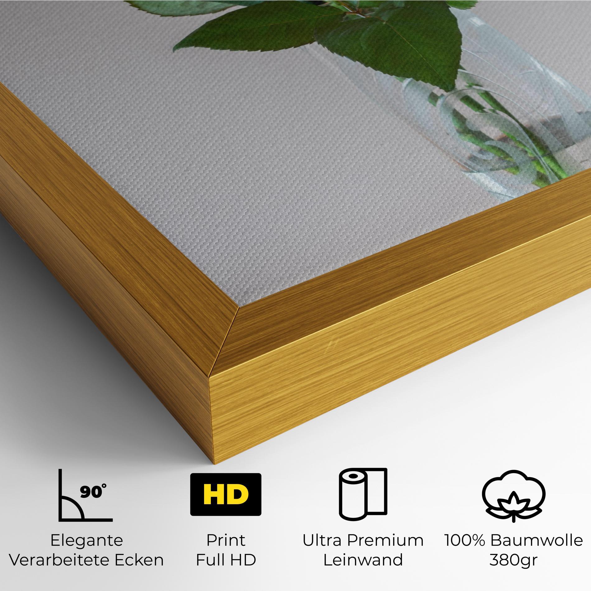 Leinwandbild Red Roses Vase mockup 4