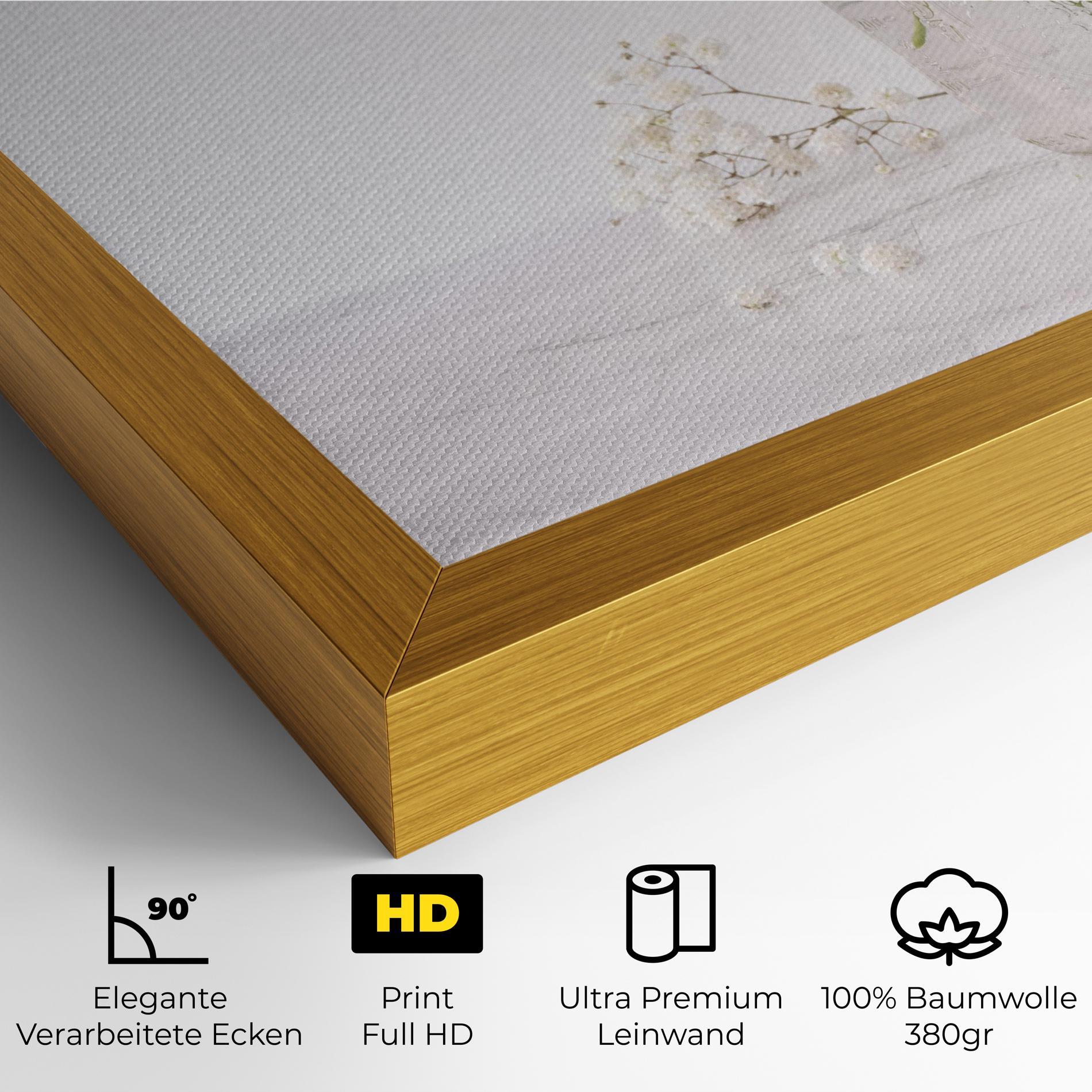 Leinwandbild White Tiny Flower Vase mockup 4