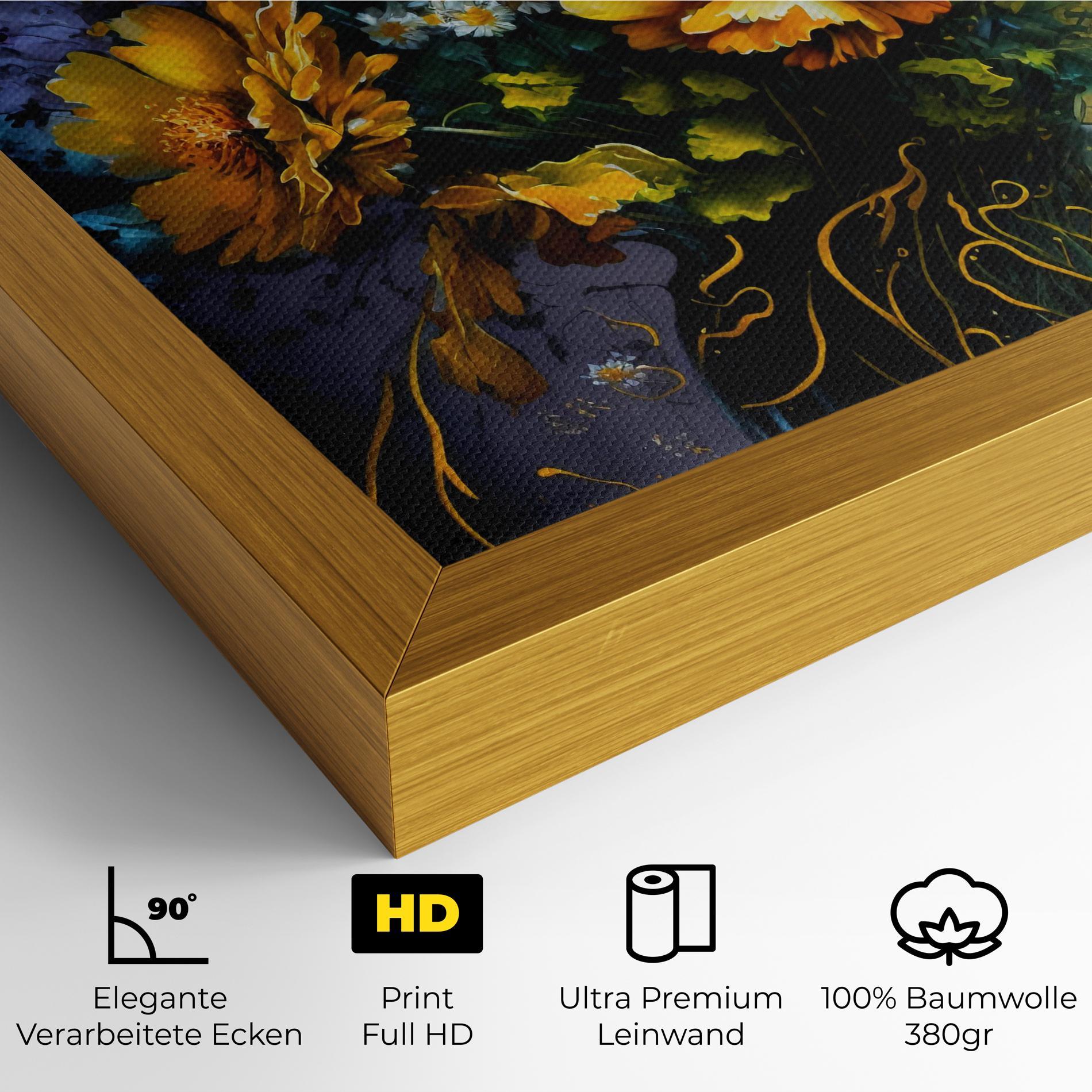 Leinwandbild Yellow Flower Art Vase mockup 4