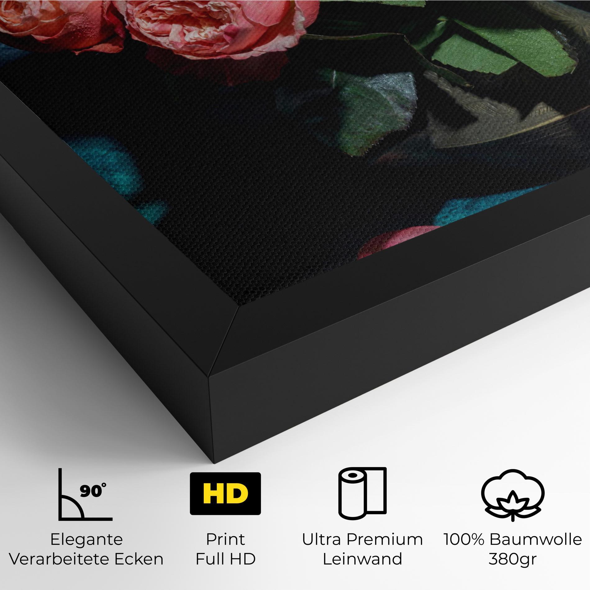 Leinwandbild Bouquet Roses Vase mockup 4