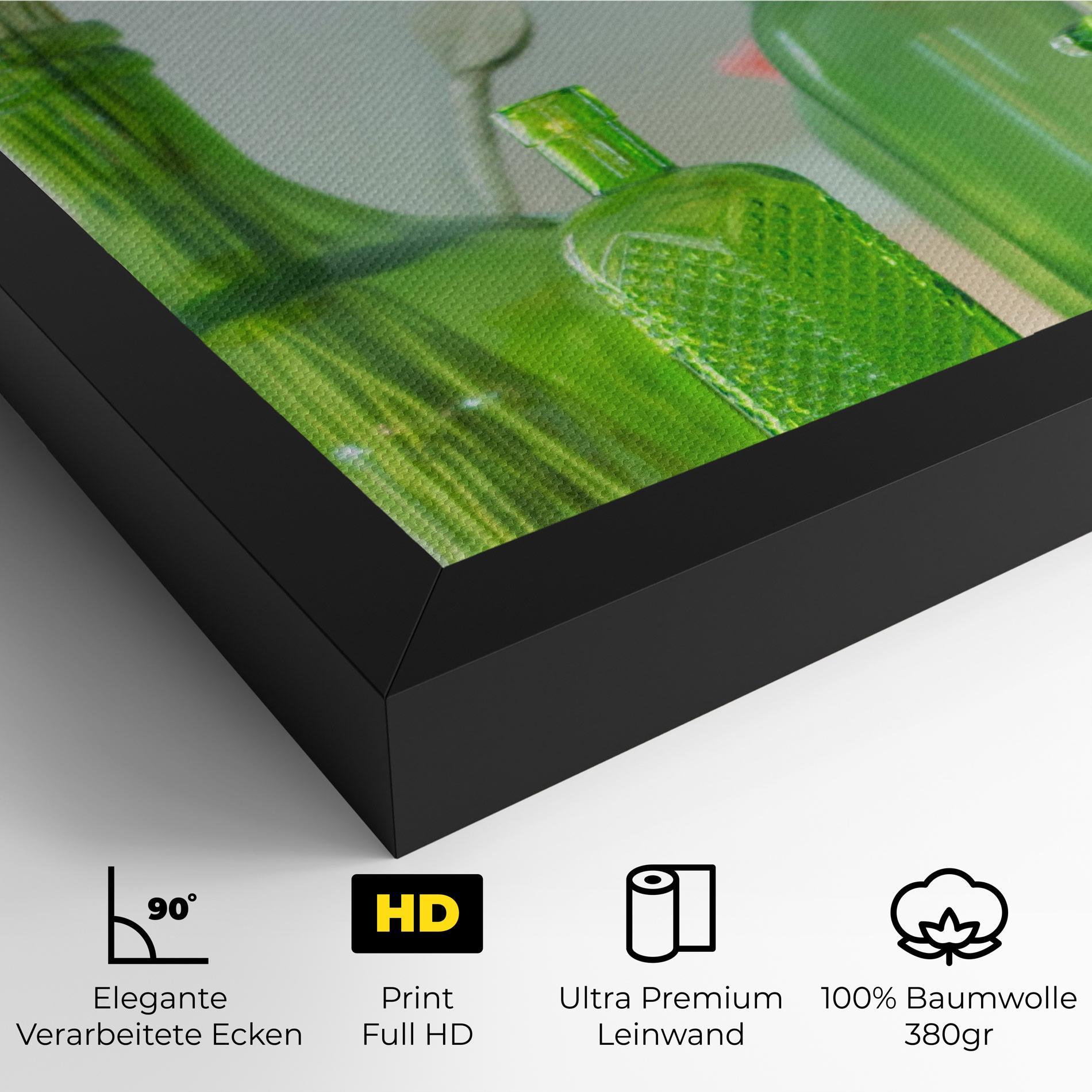 Leinwandbild Green Vase Flowers mockup 4