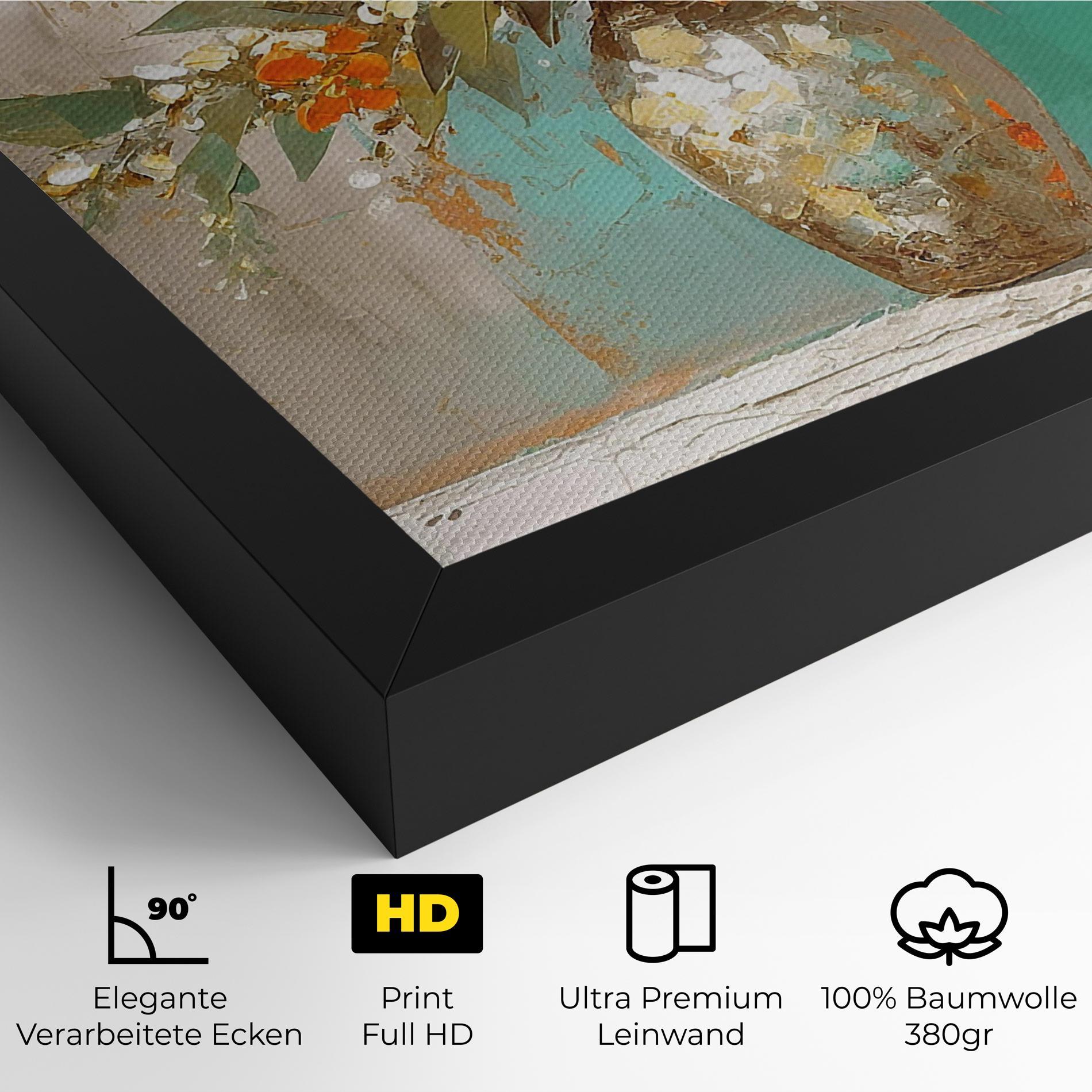 Leinwandbild Grey Vase Orange mockup 4