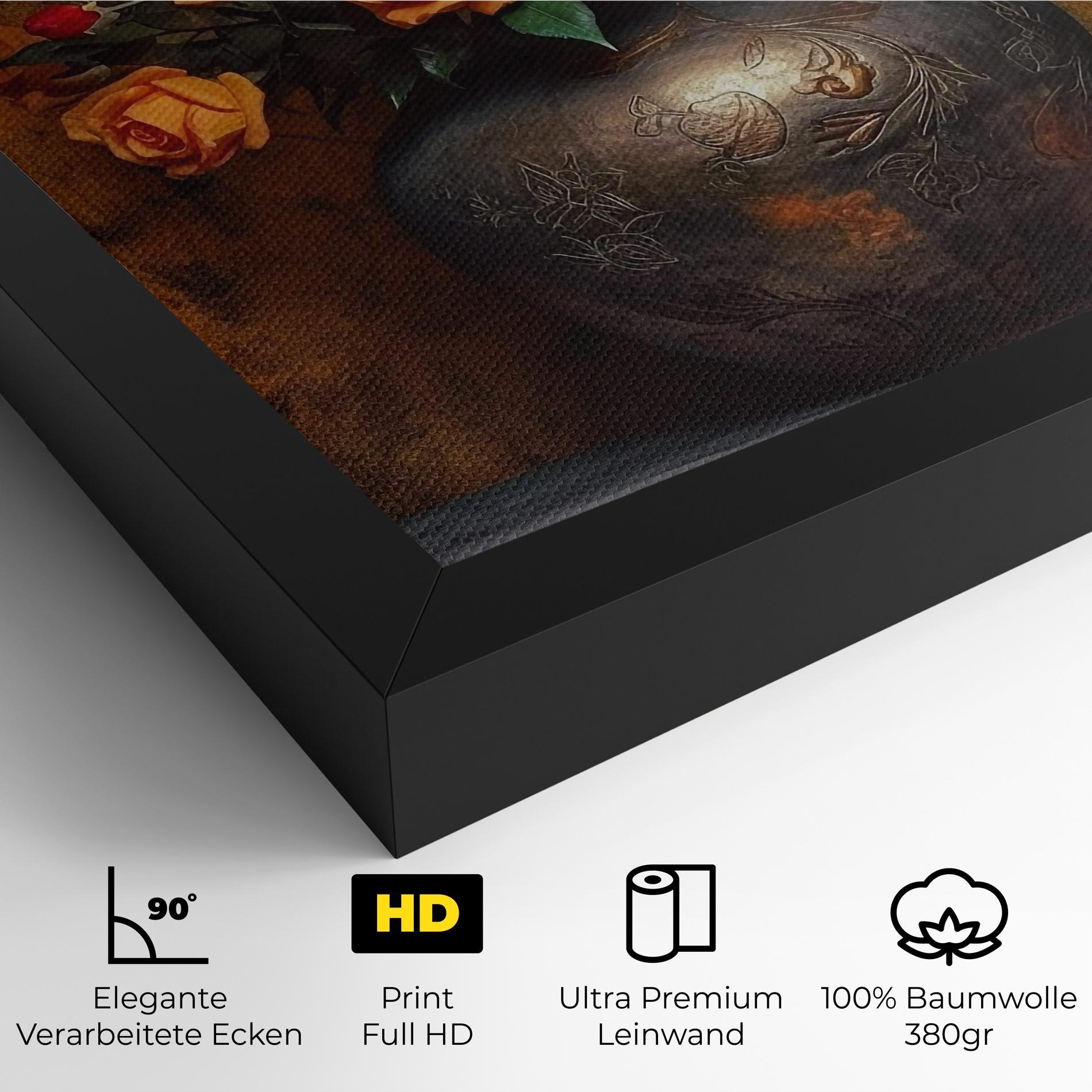 Leinwandbild Orange Vintage Vase mockup 4