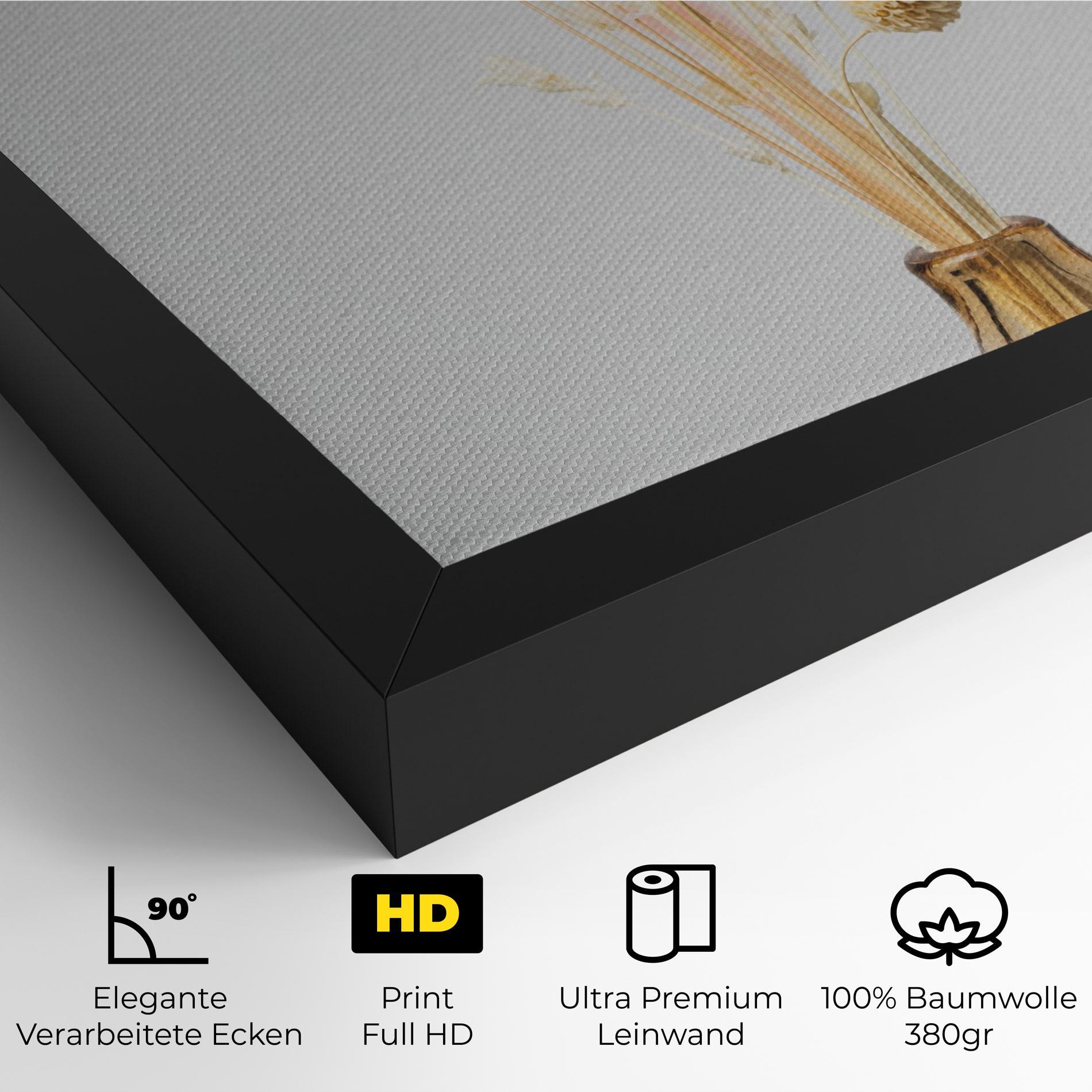 Leinwandbild Pink Cream Flower Vase mockup 4