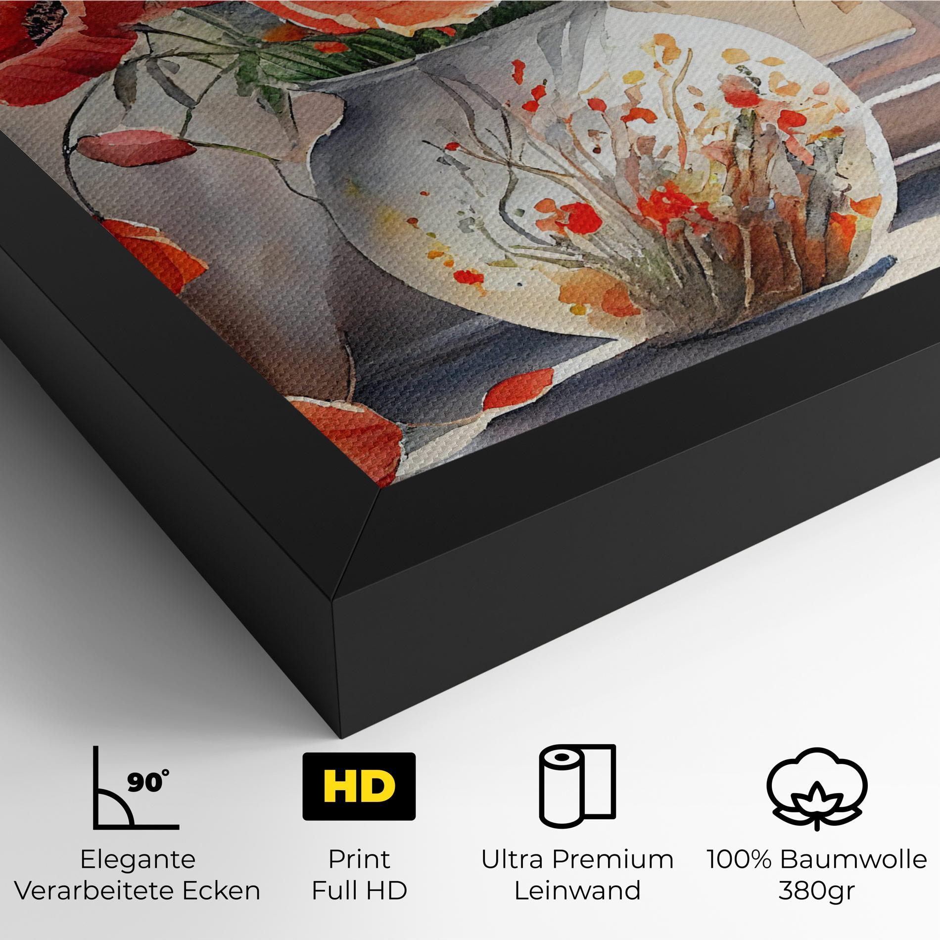 Leinwandbild Poppies Vase mockup 4