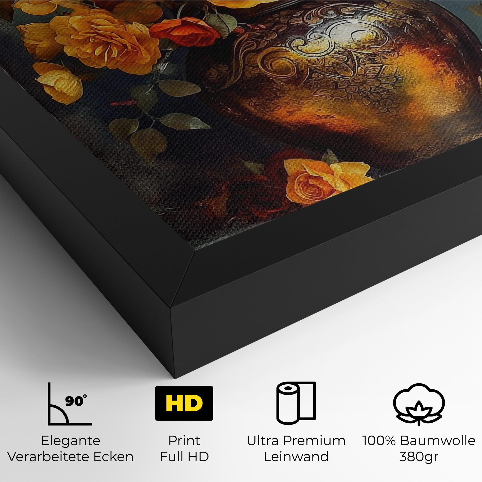 Leinwandbild Red Orange Flower Vase mockup 4