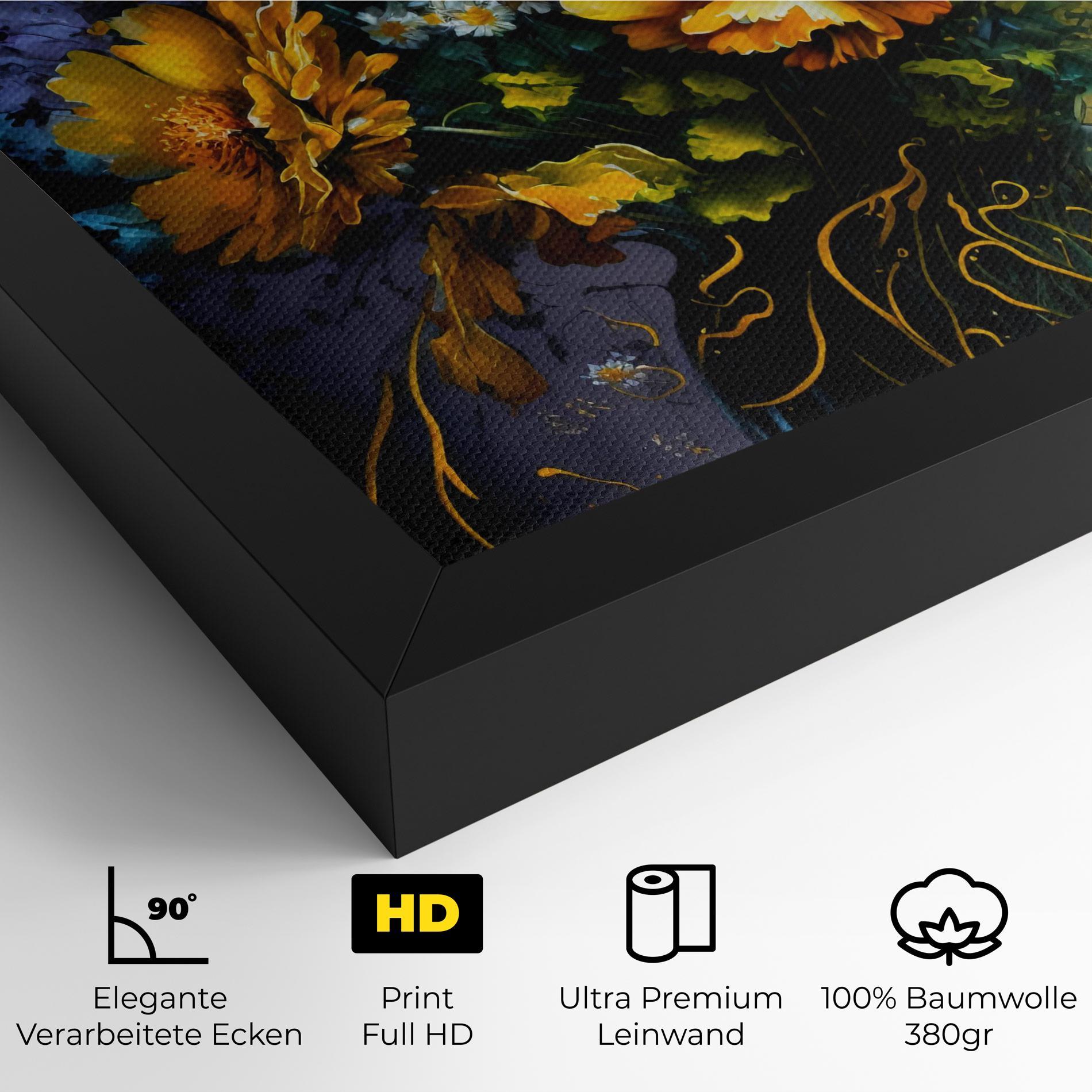 Leinwandbild Yellow Flower Art Vase mockup 4