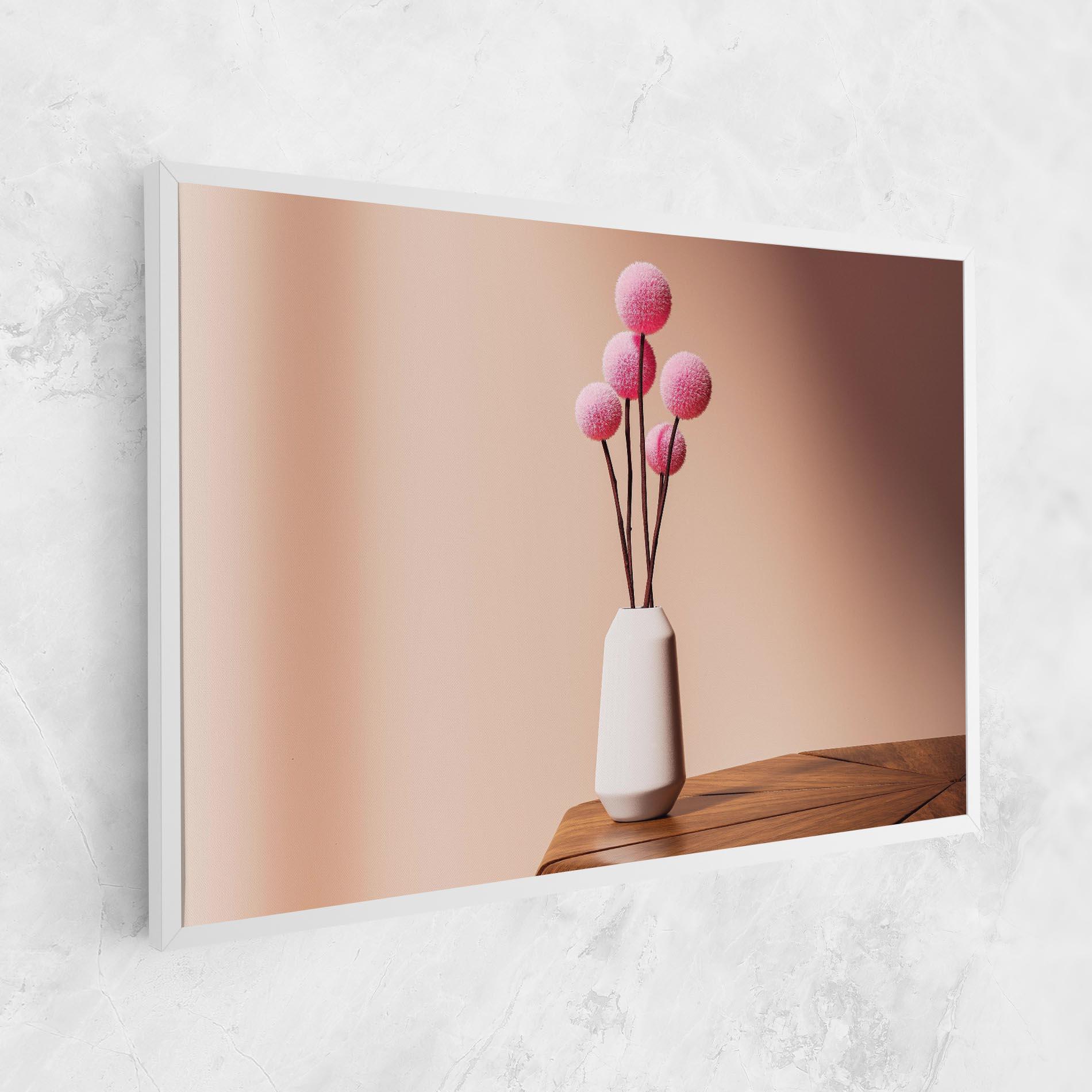 Leinwandbild Pink Circle Vase mockup 1