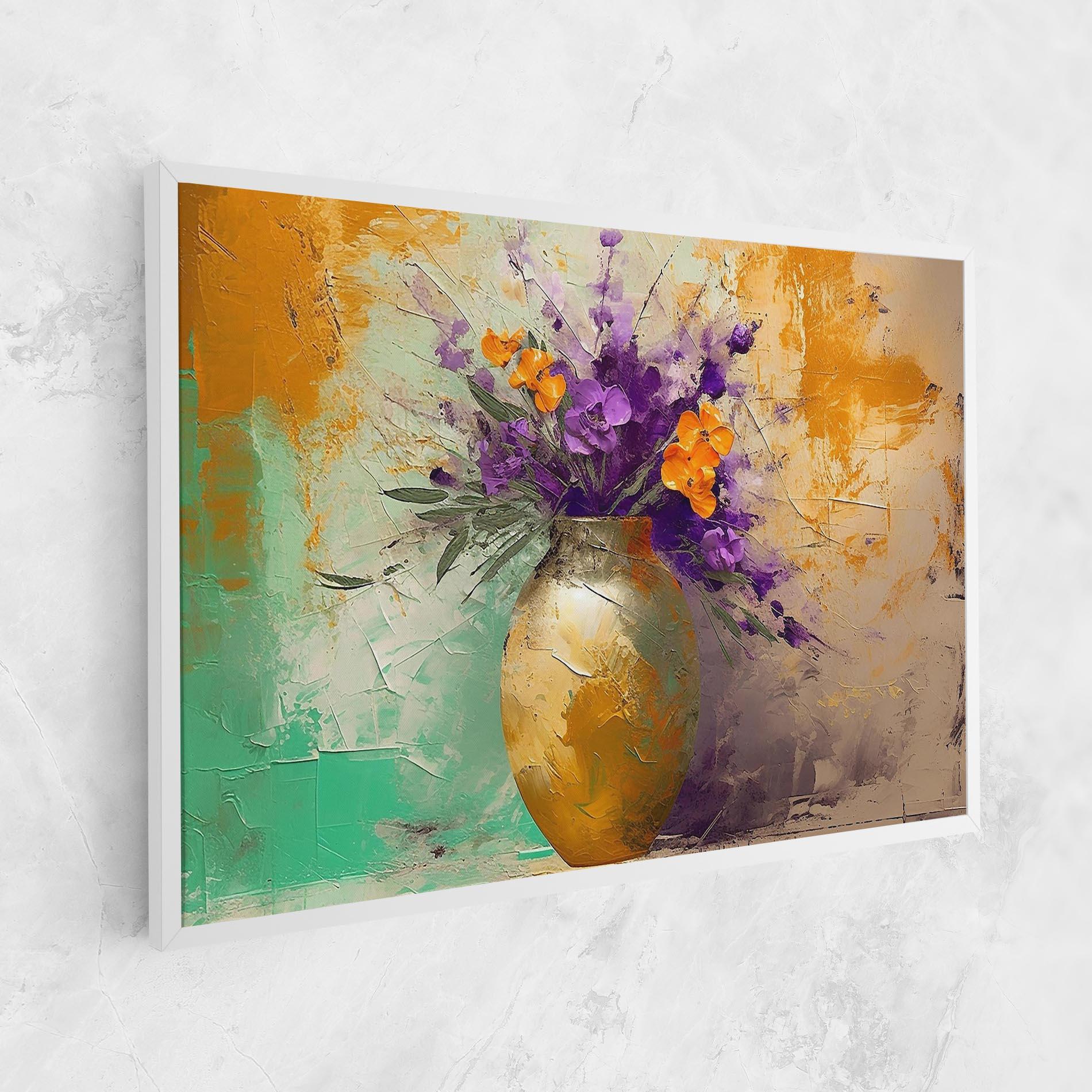 Leinwandbild Purple Orange Plant Vase mockup 1