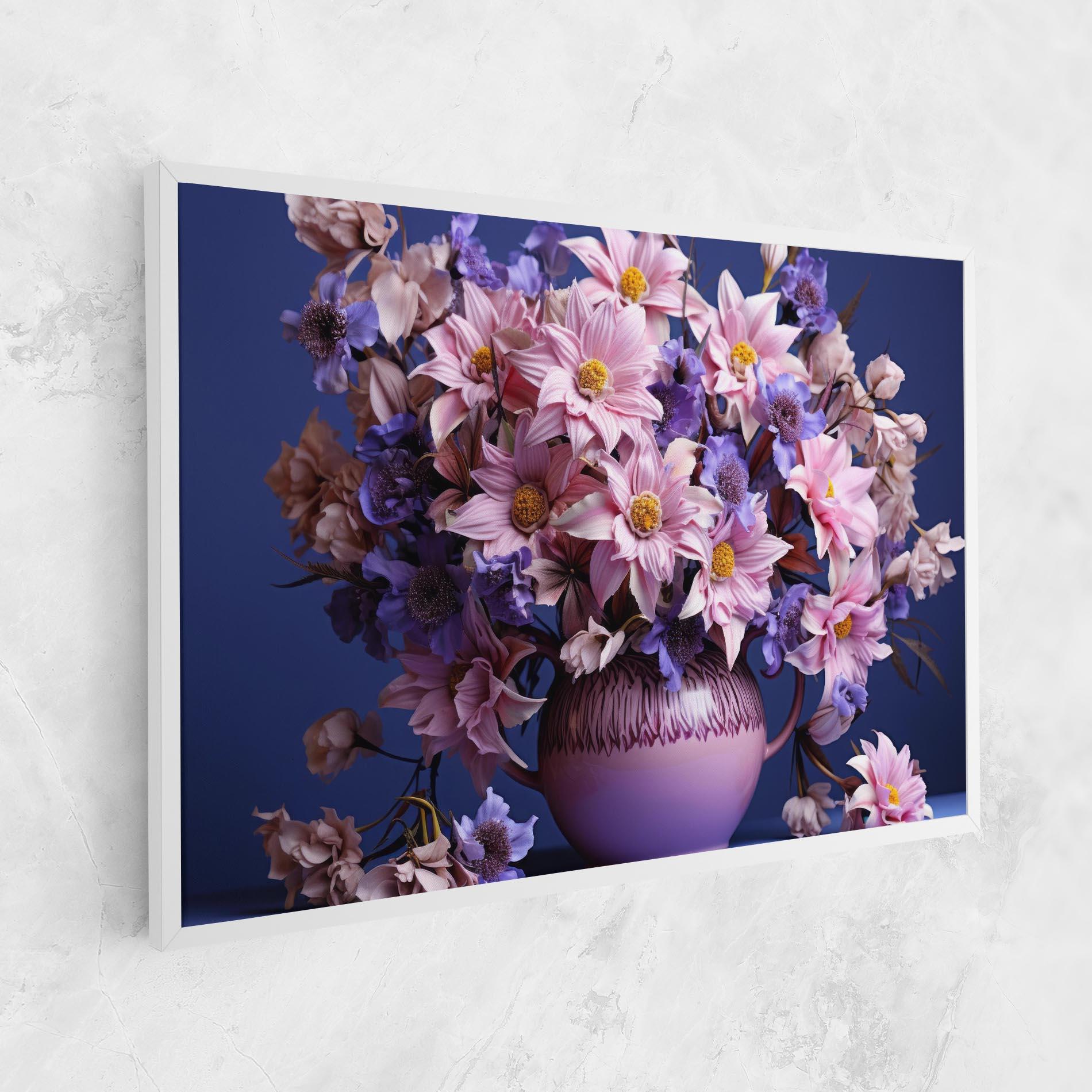 Leinwandbild Purple Vase Flowers mockup 1
