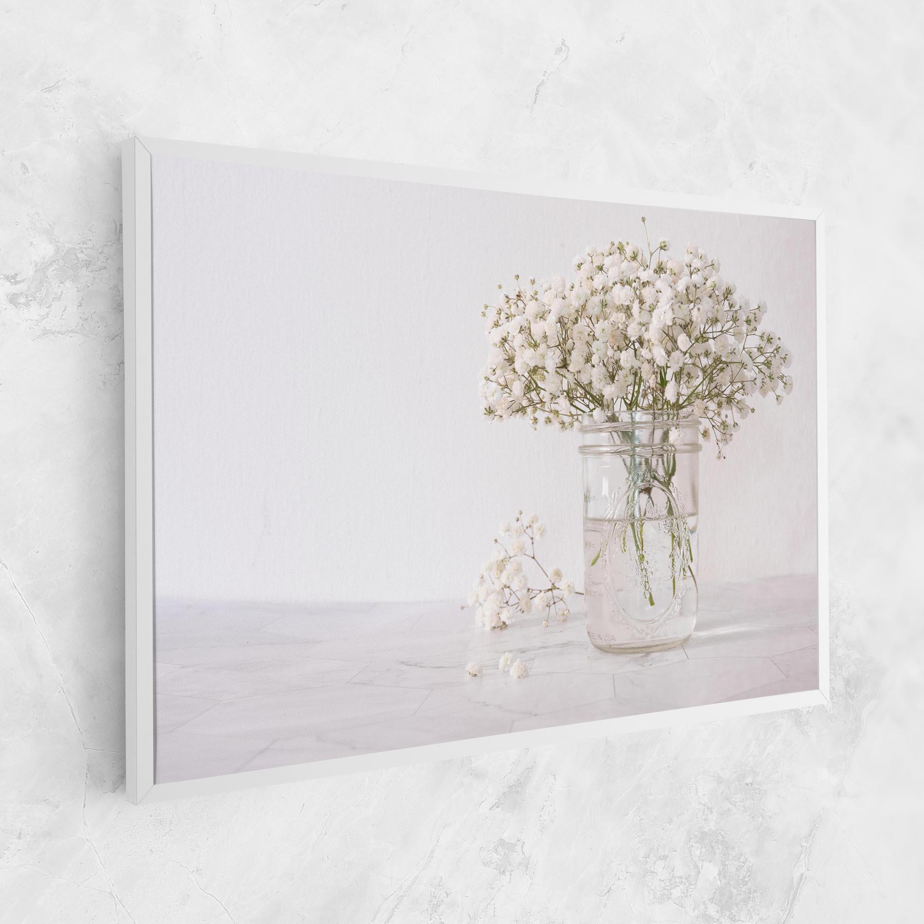 Leinwandbild White Tiny Flower Vase mockup 1