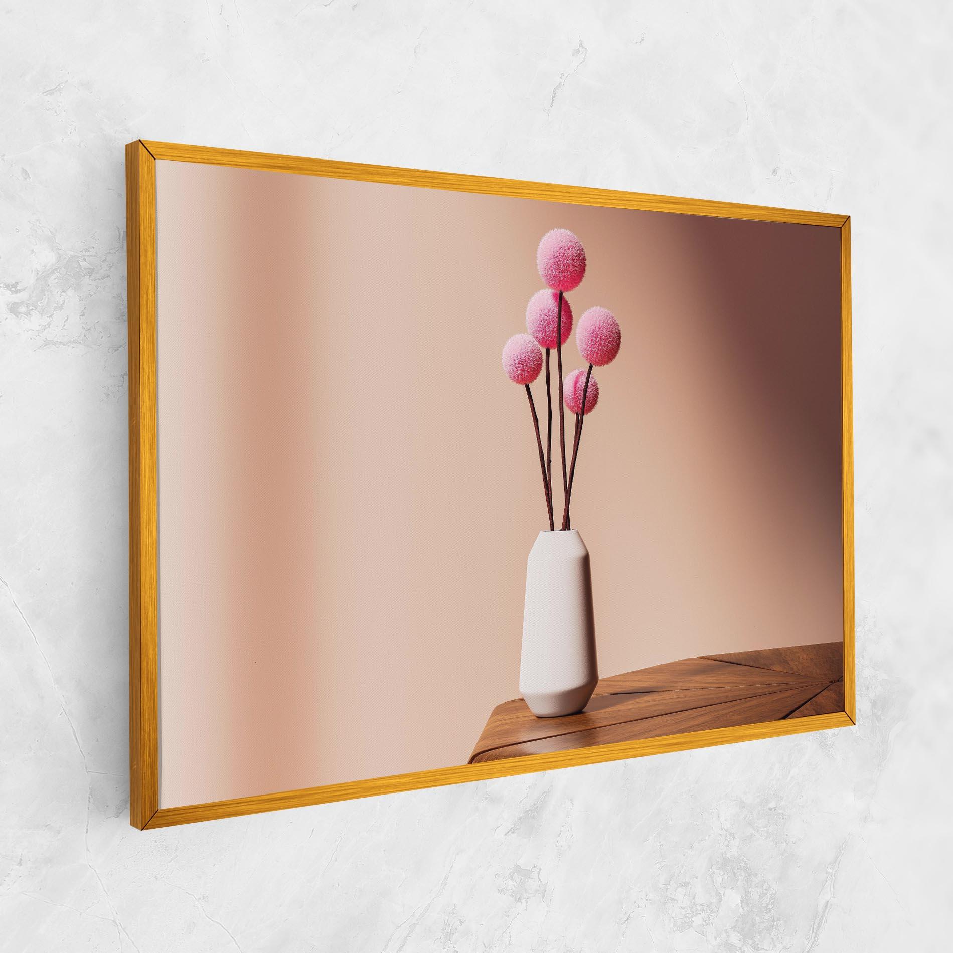 Leinwandbild Pink Circle Vase mockup 1