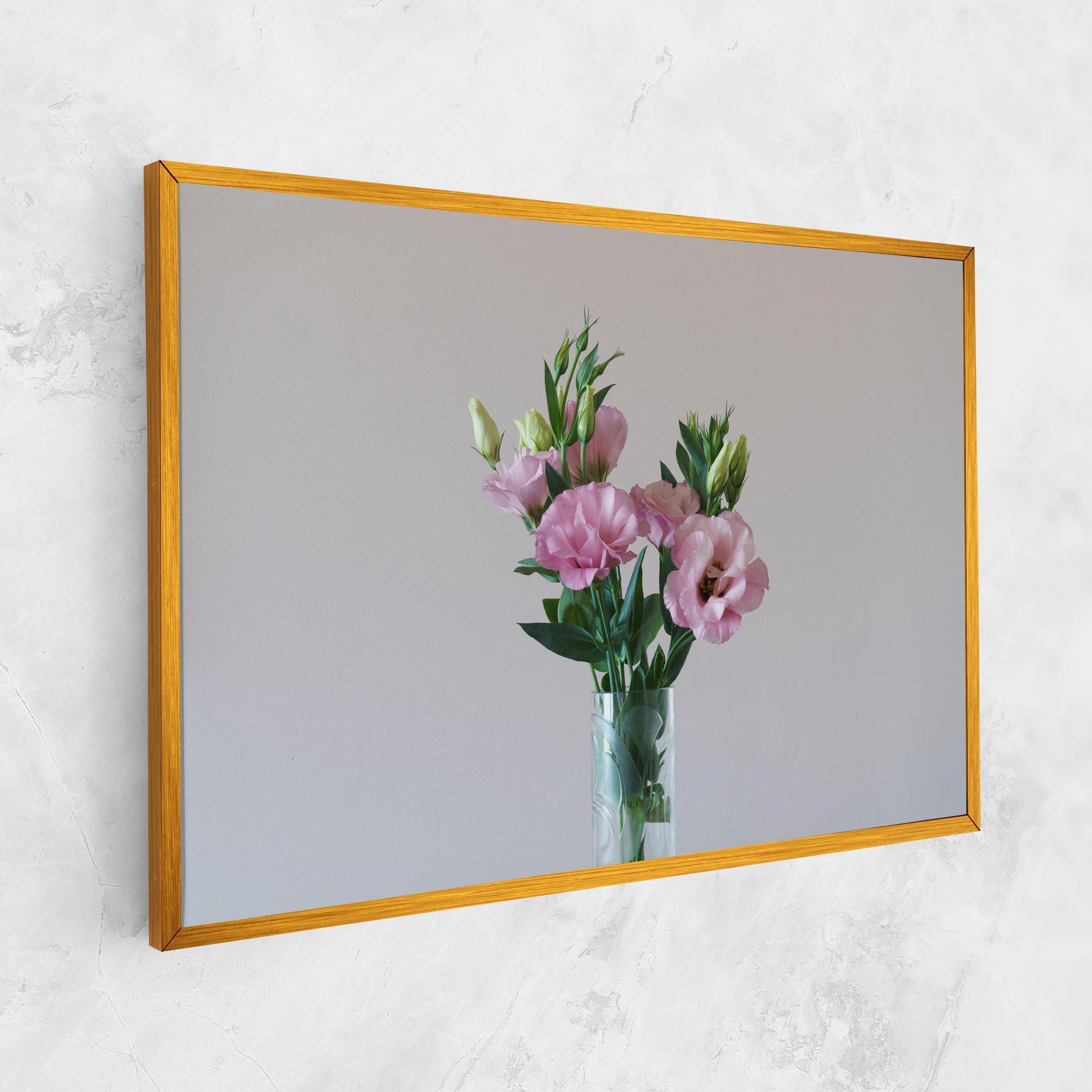 Leinwandbild Pretty Pink Flower Vase mockup 1
