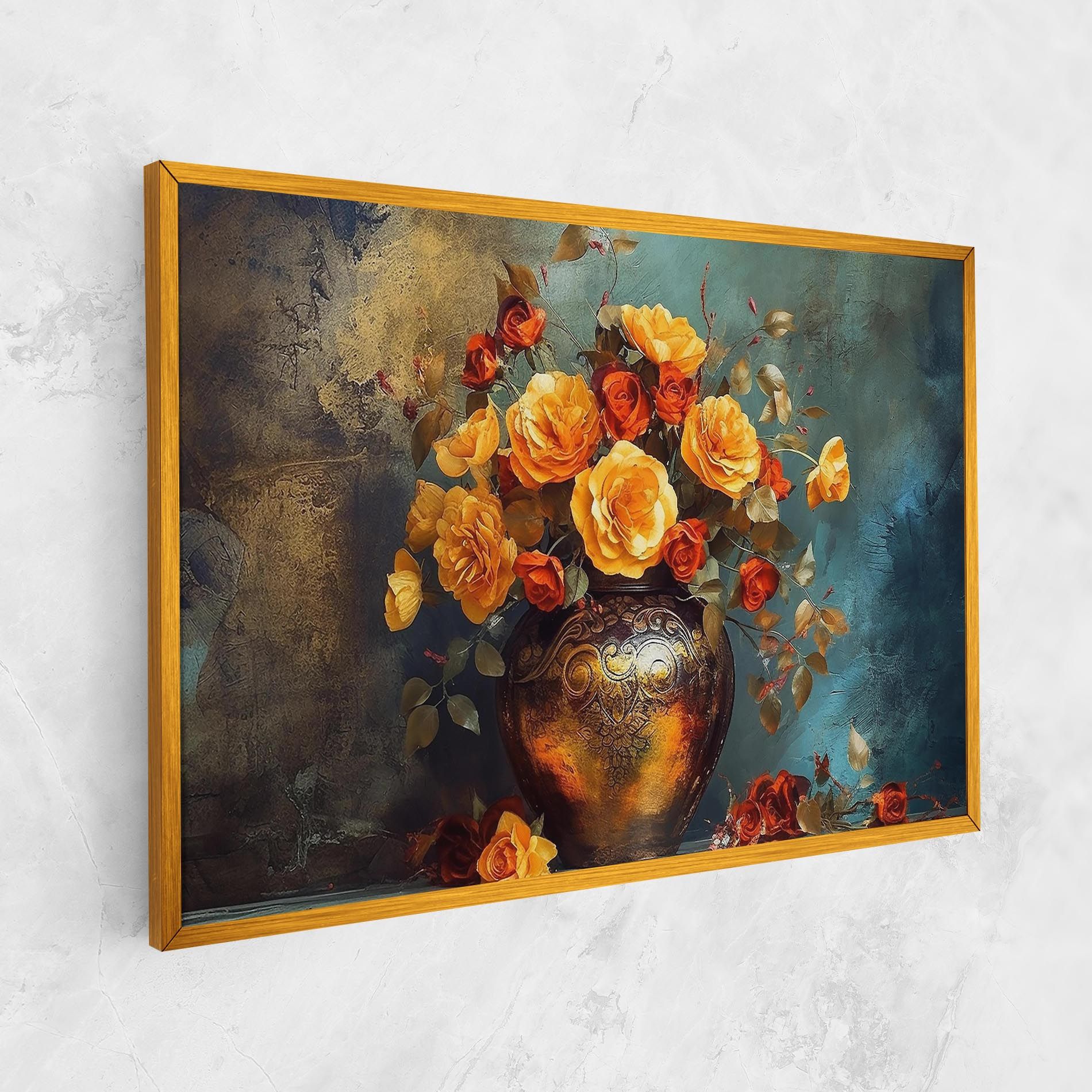 Red Orange Flower Vase mockup 1