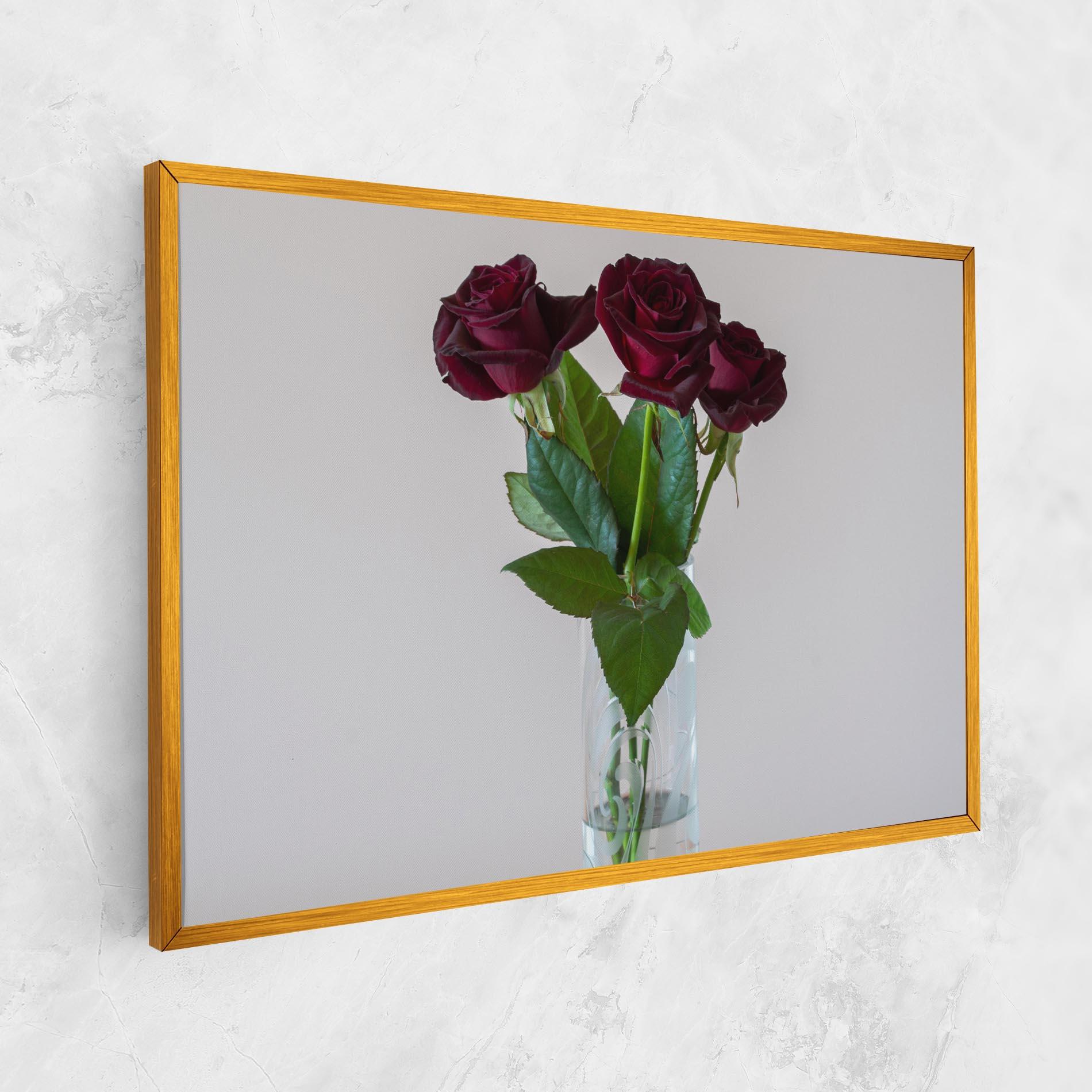 Leinwandbild Red Roses Vase mockup 1
