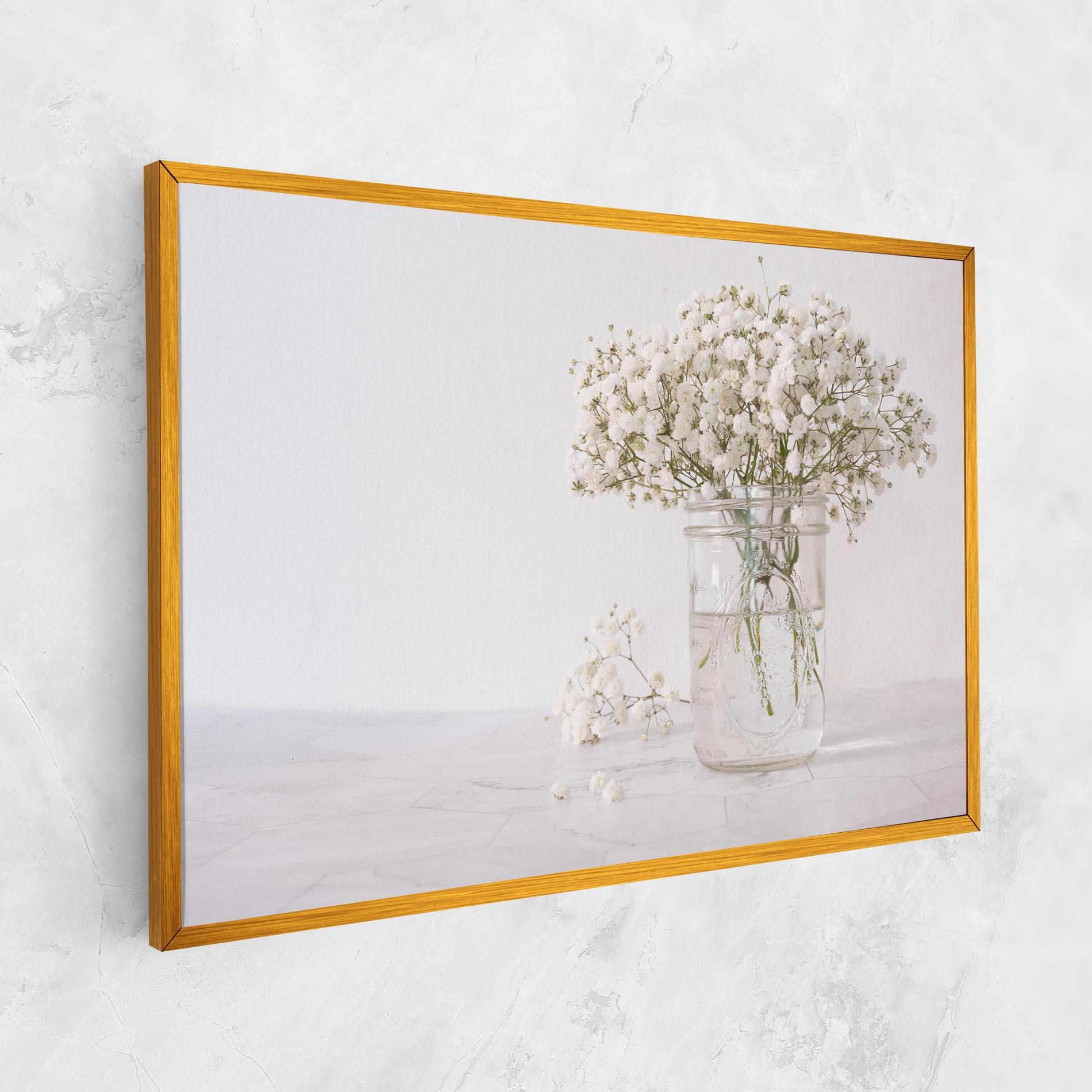 Leinwandbild White Tiny Flower Vase mockup 1