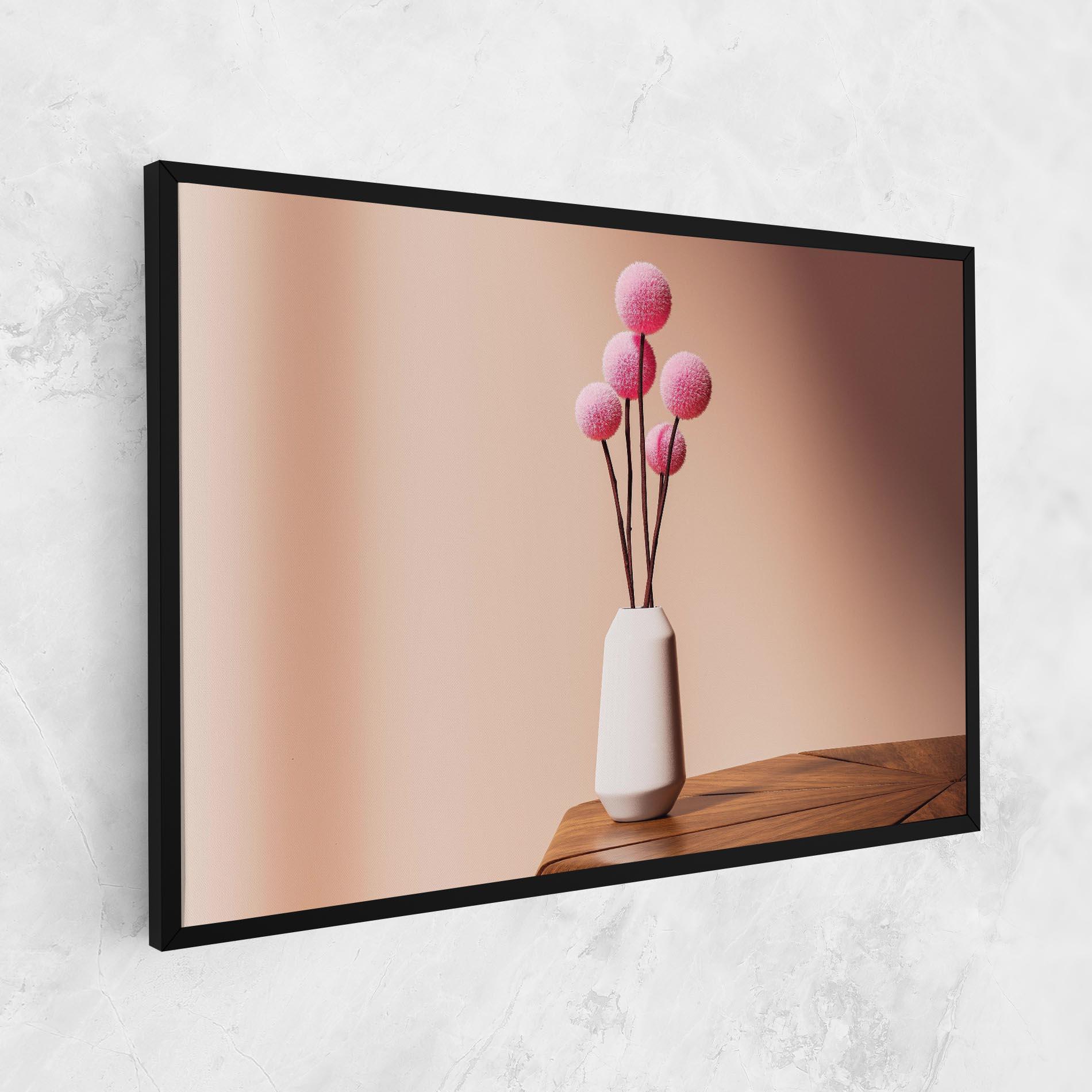 Leinwandbild Pink Circle Vase mockup 1