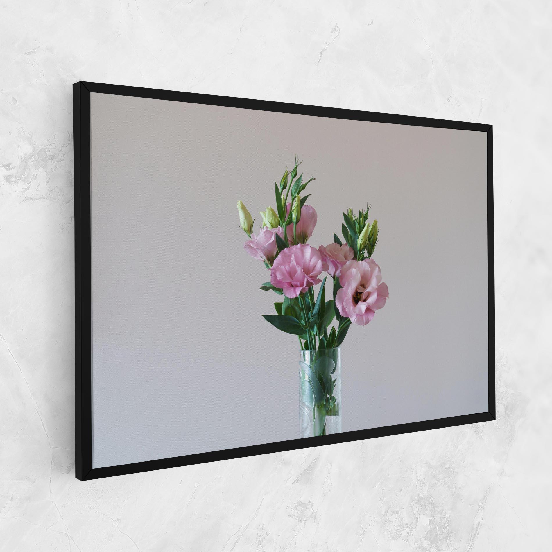 Leinwandbild Pretty Pink Flower Vase mockup 1