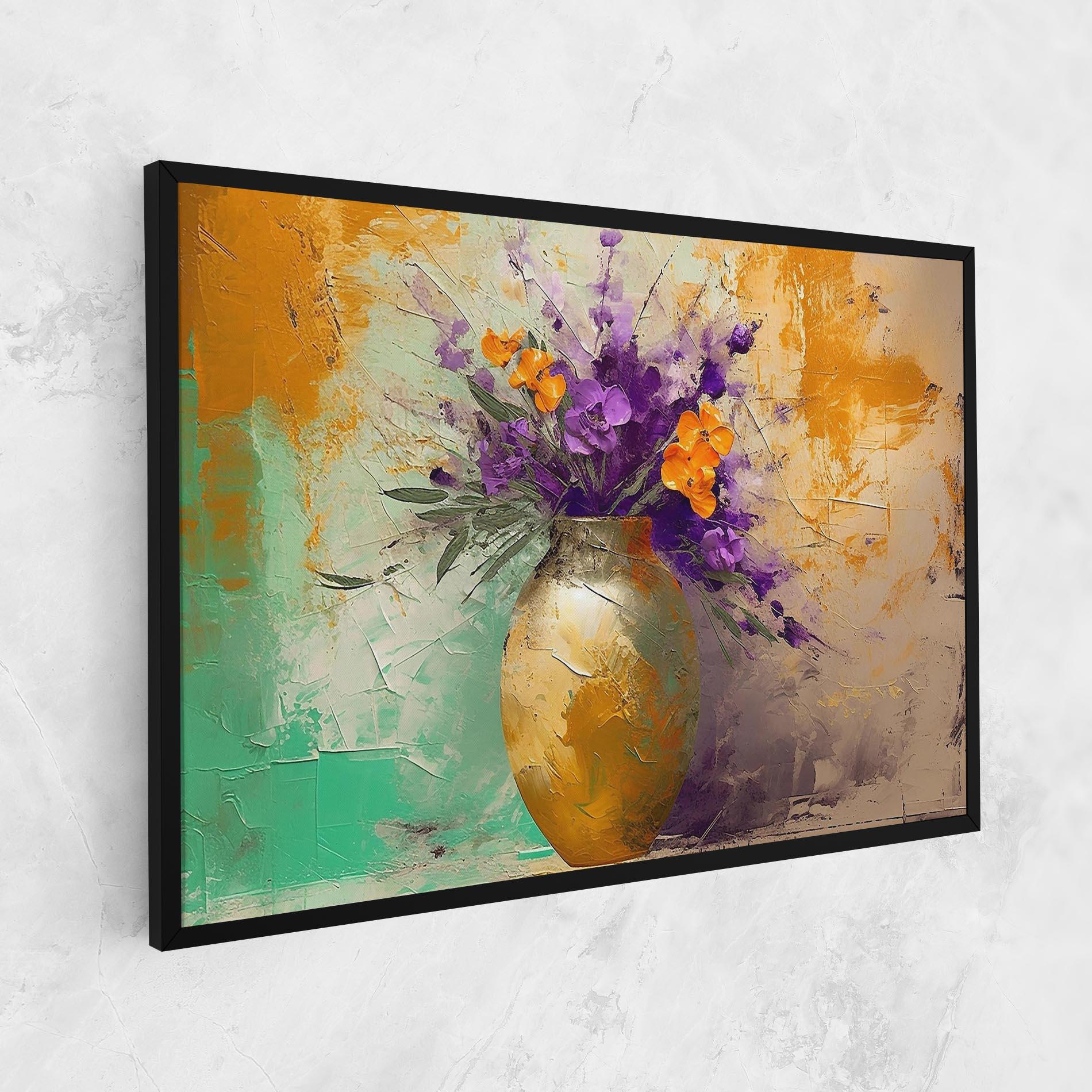 Leinwandbild Purple Orange Plant Vase mockup 1