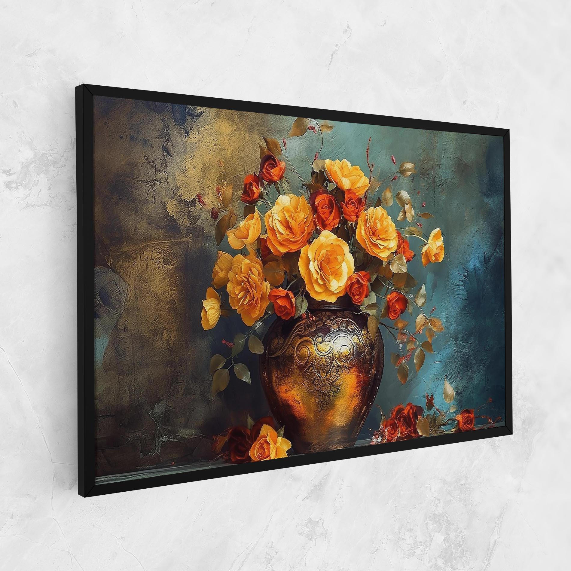 Leinwandbild Red Orange Flower Vase mockup 1