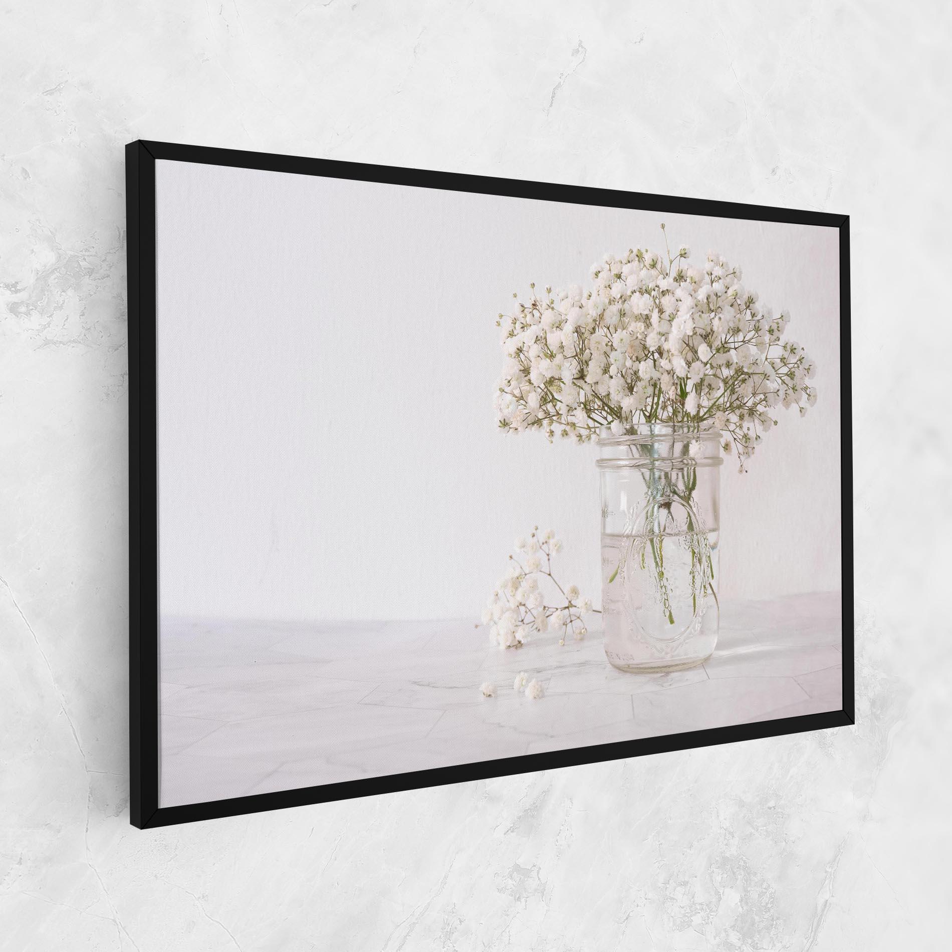 Leinwandbild White Tiny Flower Vase mockup 1