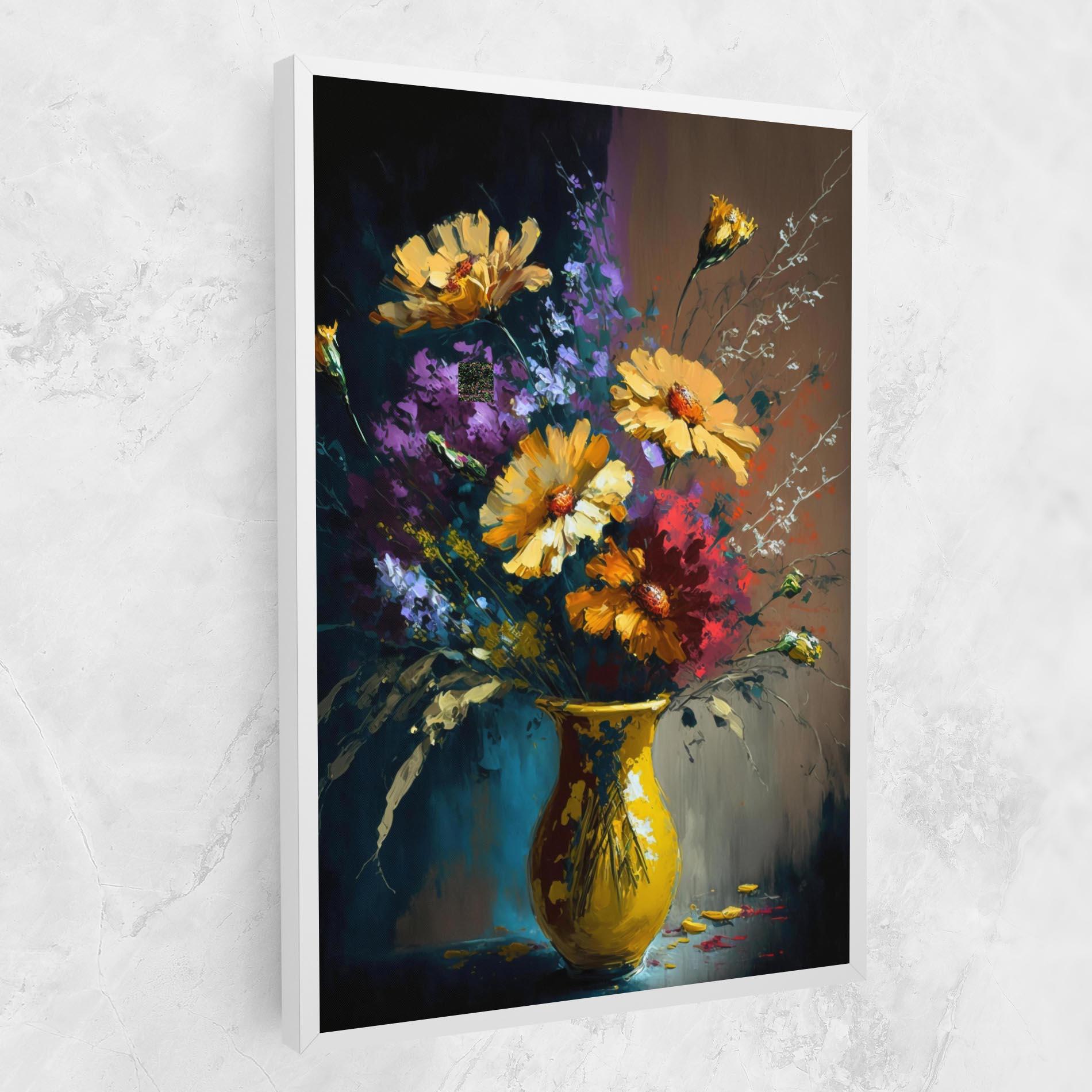 Leinwandbild Yellow Art Vase mockup 1
