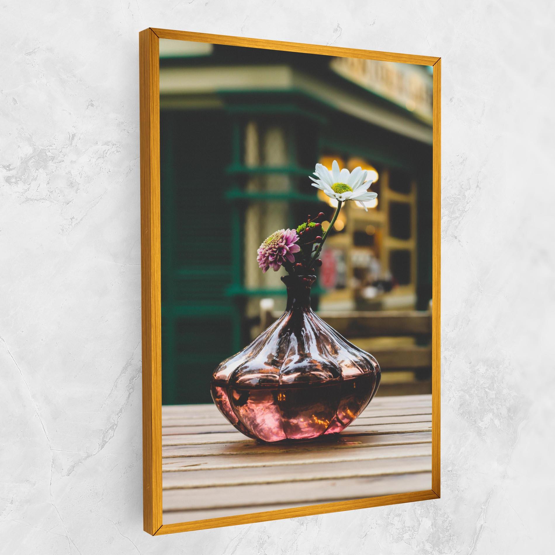 Leinwandbild Pink Vase Flower mockup 1